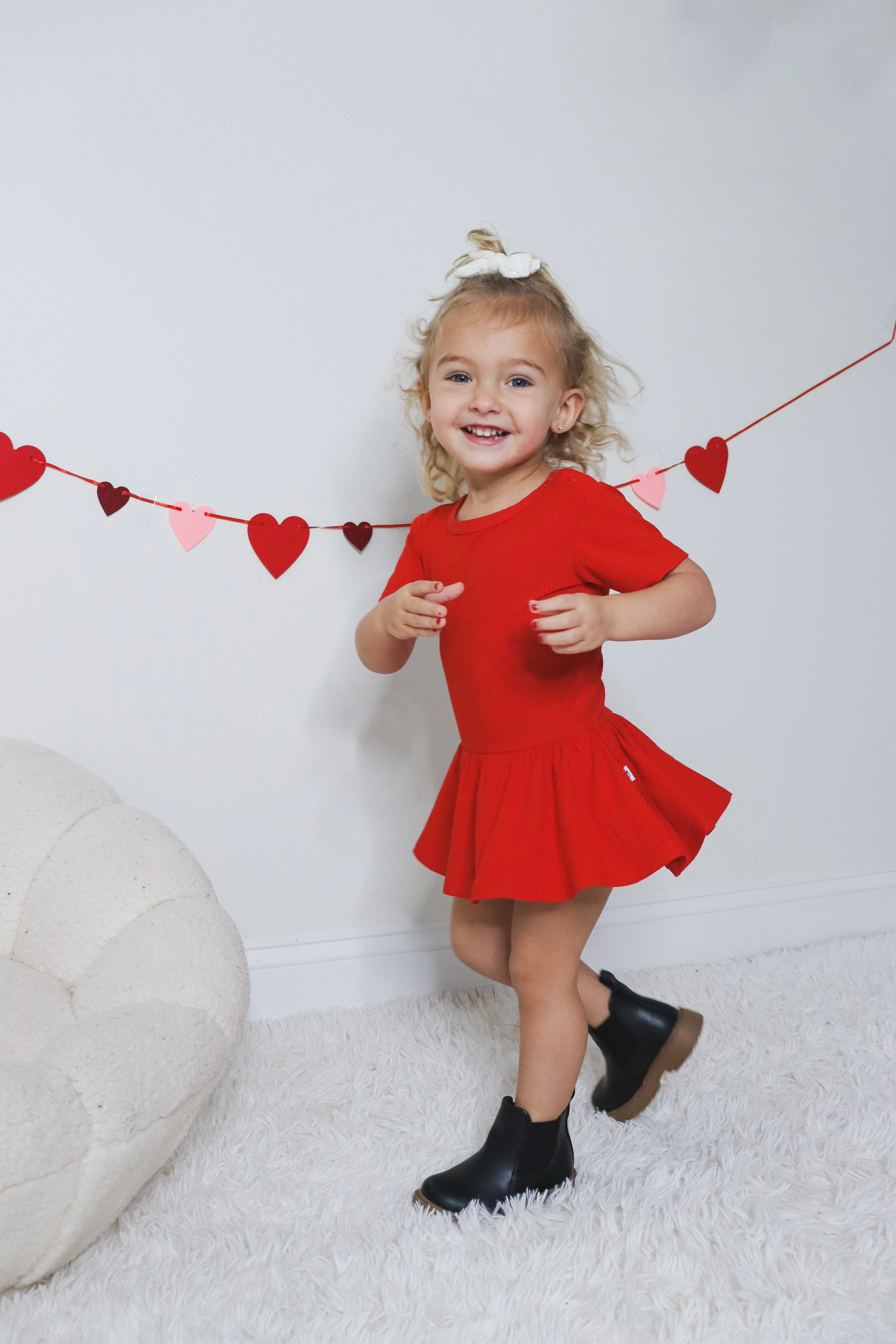 RED RIB DREAM BODYSUIT DRESS - Image 3