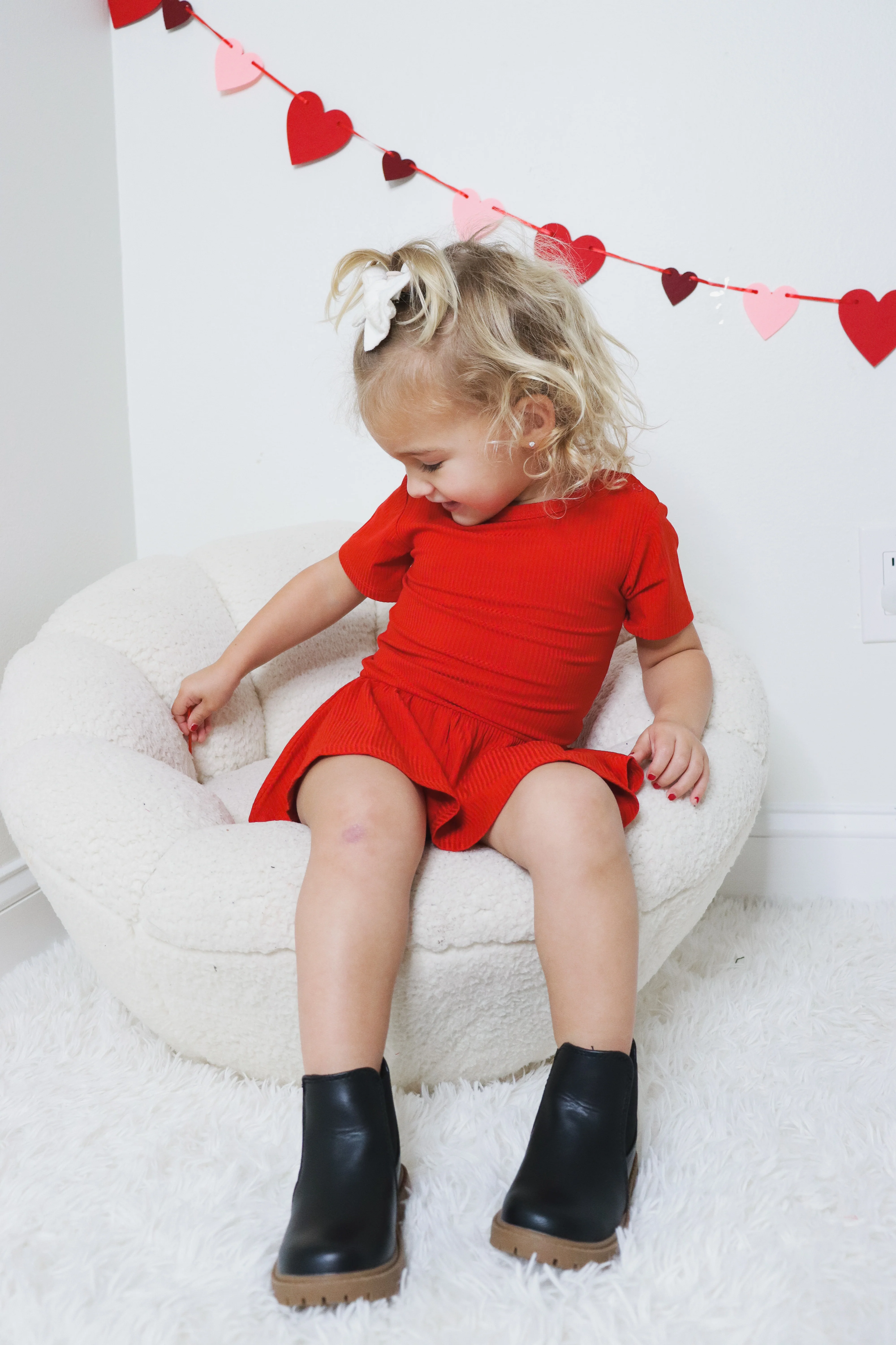 RED RIB DREAM BODYSUIT DRESS - Image 5