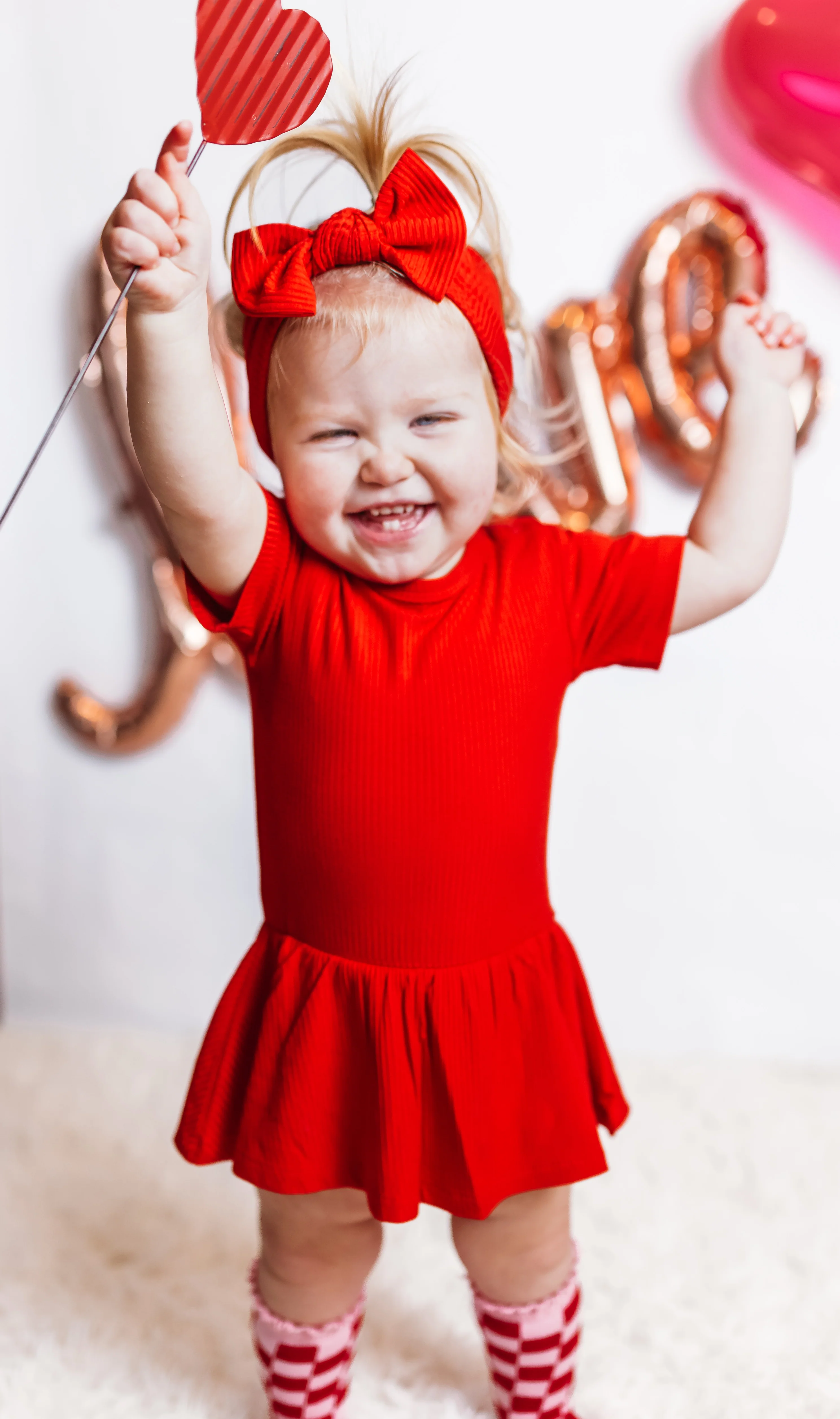 RED RIB DREAM BODYSUIT DRESS - Image 6