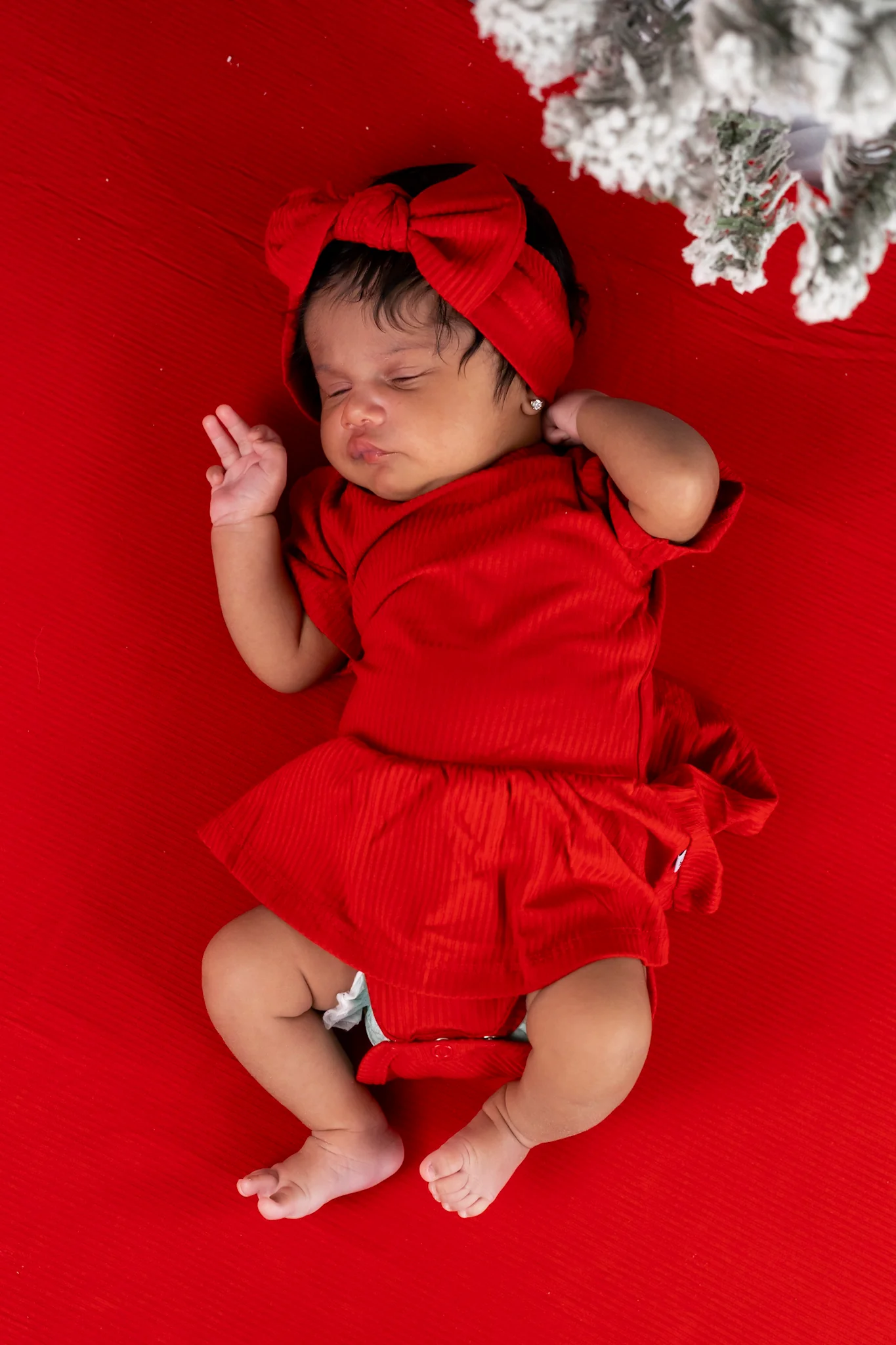 RED RIB DREAM BODYSUIT DRESS - Image 9