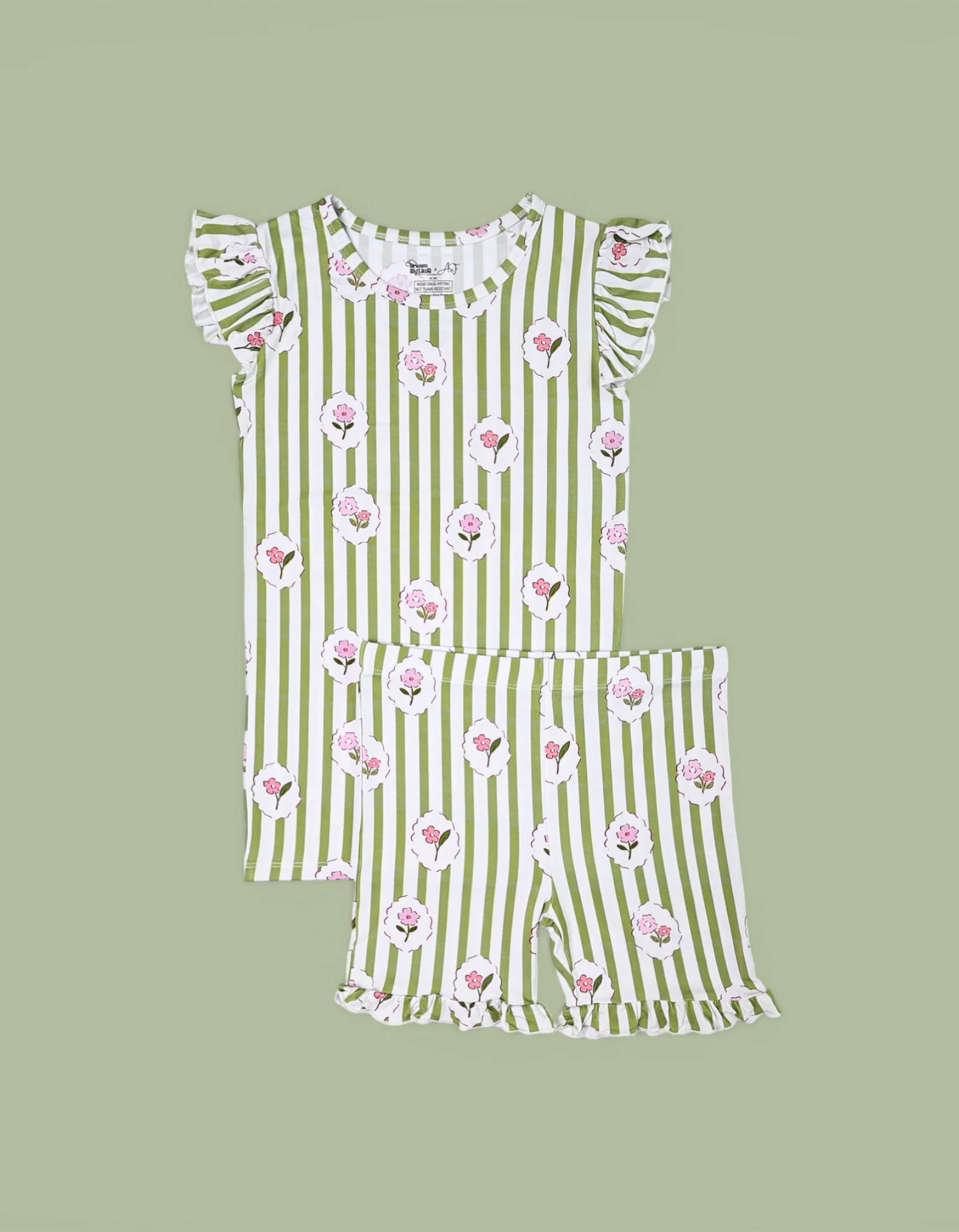 ROSIE'S MEADOW STRIPES DREAM RUFFLE SHORT SET - Image 2