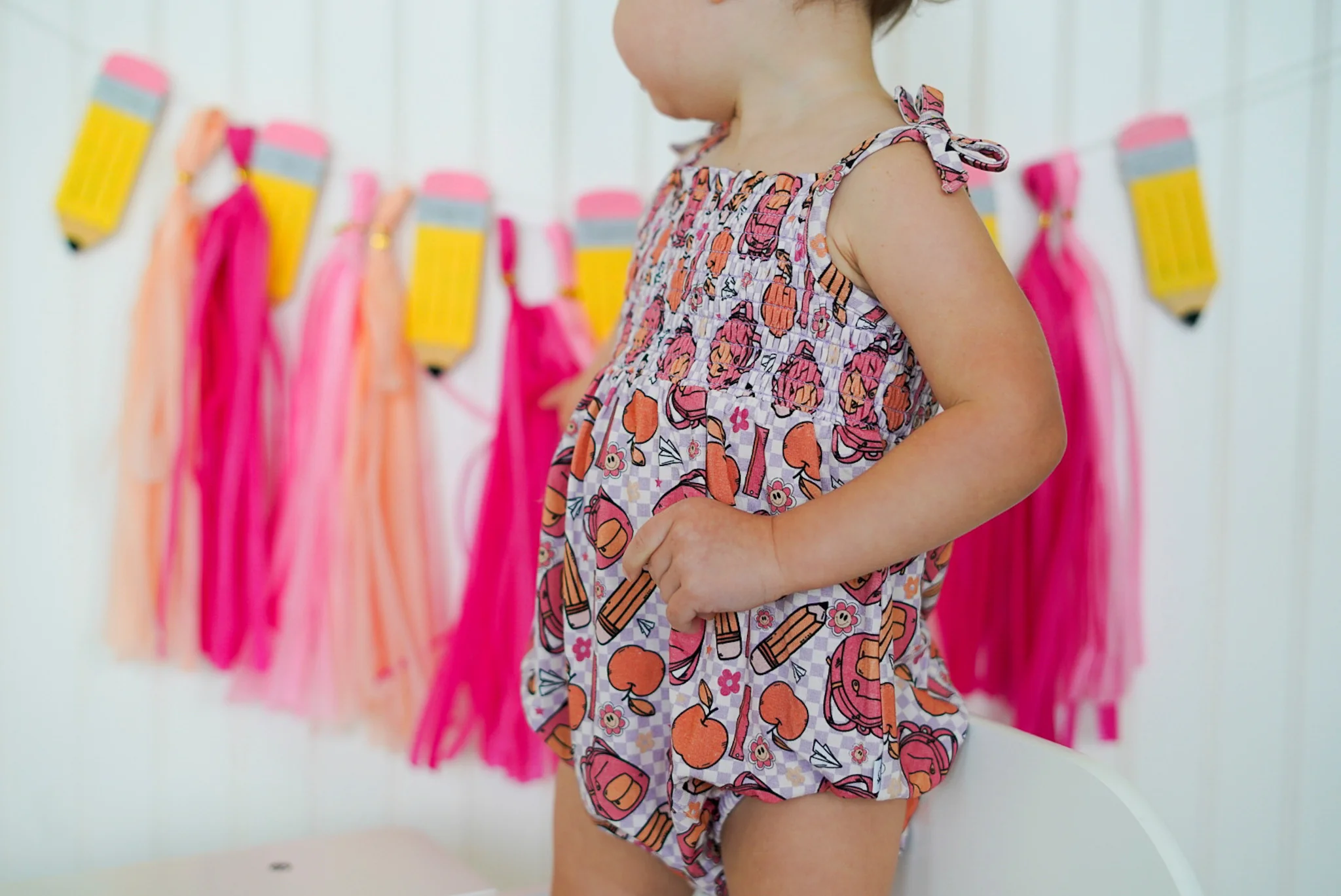 RULE THE SCHOOL SMOCKED BUBBLE ROMPER - Image 10
