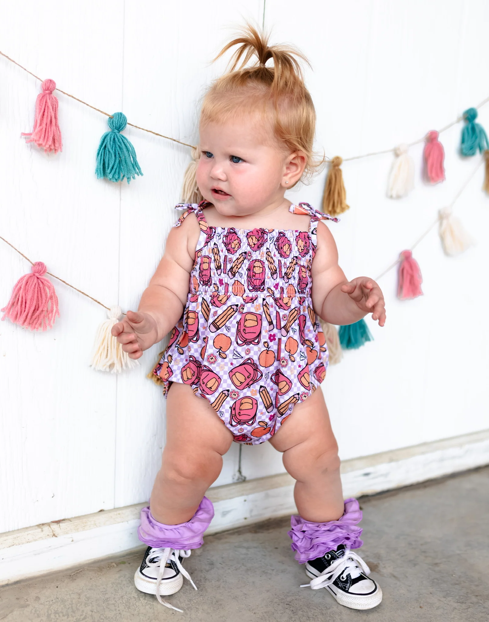 RULE THE SCHOOL SMOCKED BUBBLE ROMPER - Image 11