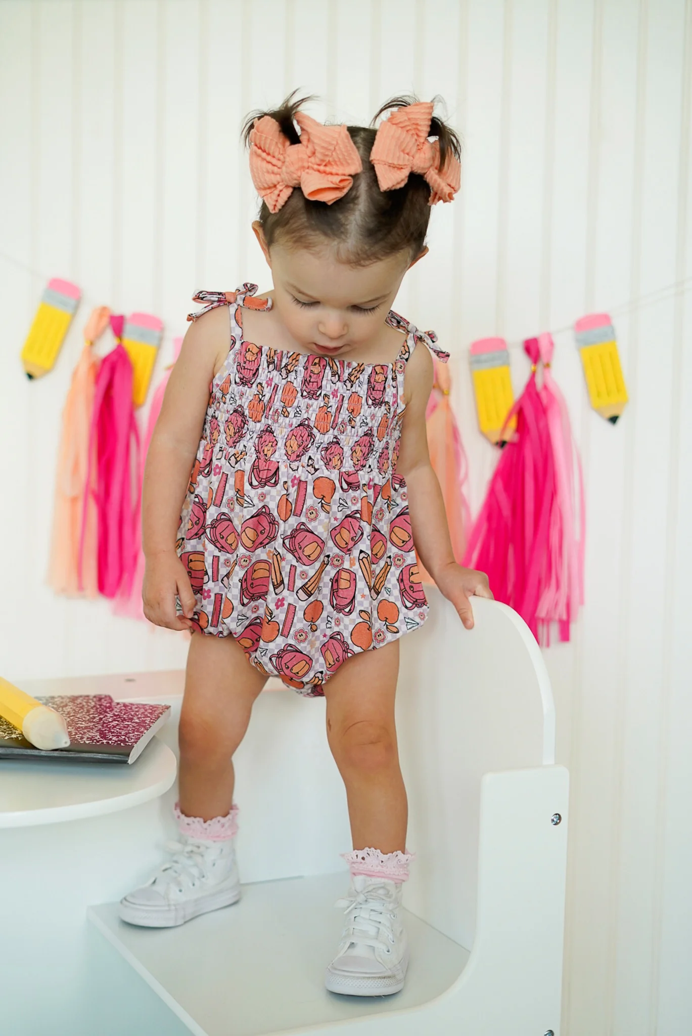 RULE THE SCHOOL SMOCKED BUBBLE ROMPER - Image 12