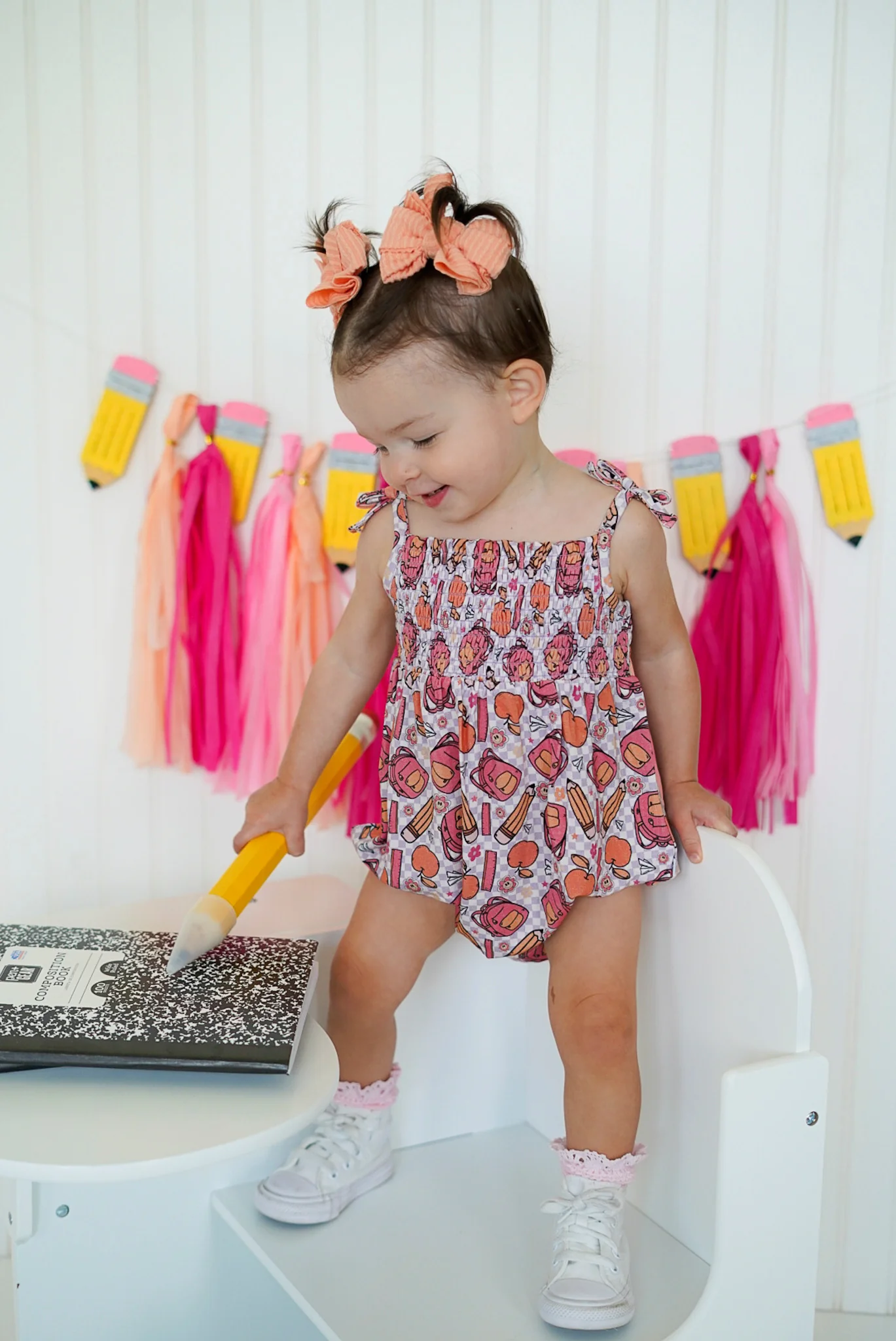 RULE THE SCHOOL SMOCKED BUBBLE ROMPER - Image 16