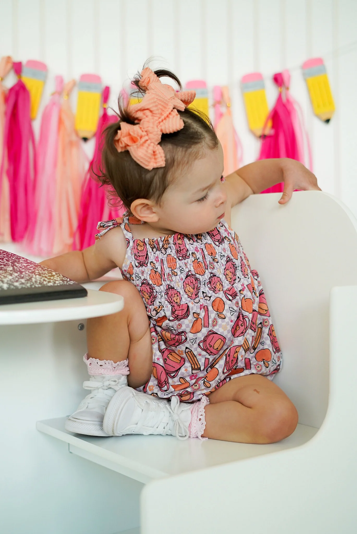 RULE THE SCHOOL SMOCKED BUBBLE ROMPER - Image 19