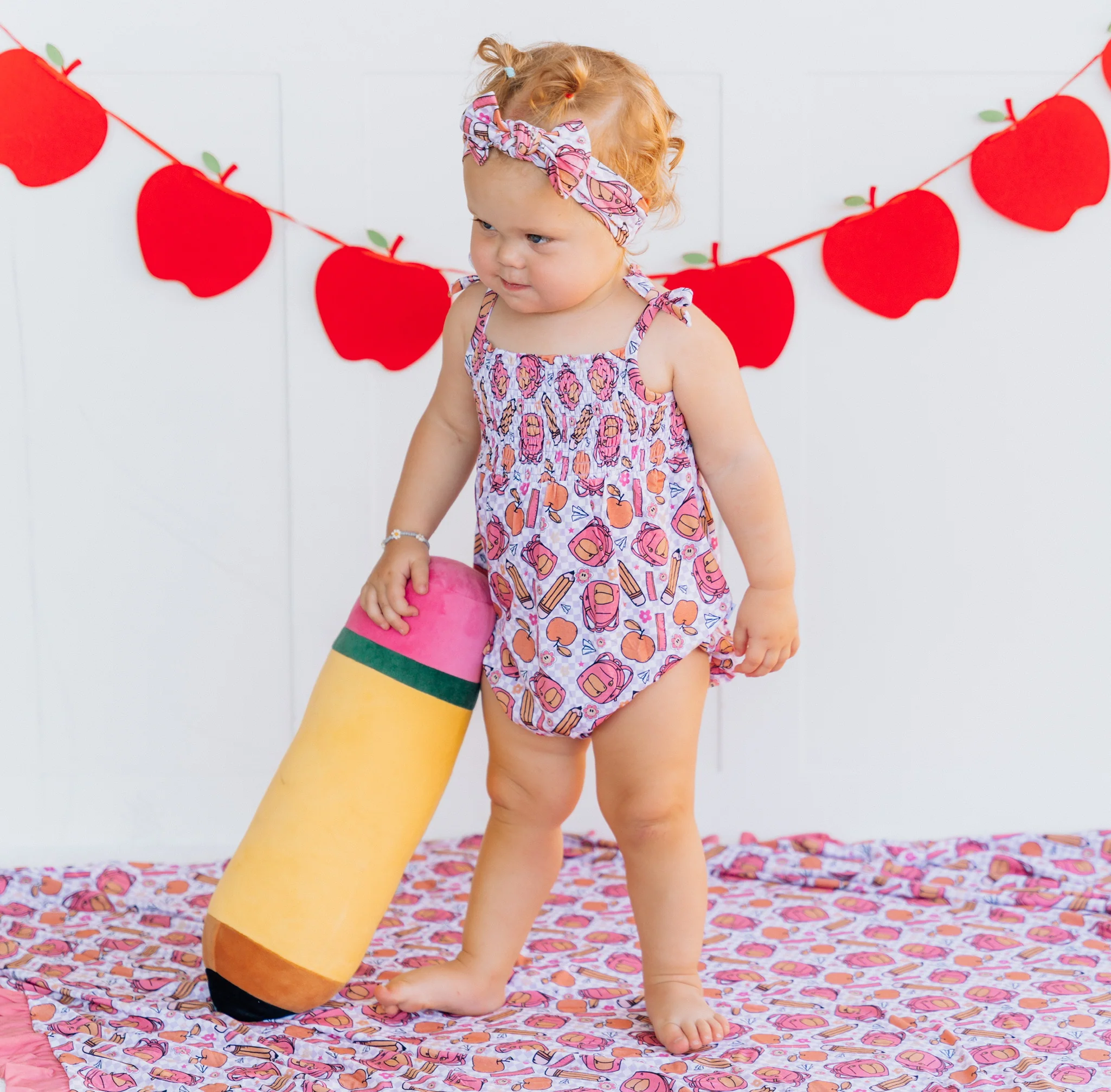 RULE THE SCHOOL SMOCKED BUBBLE ROMPER - Image 4