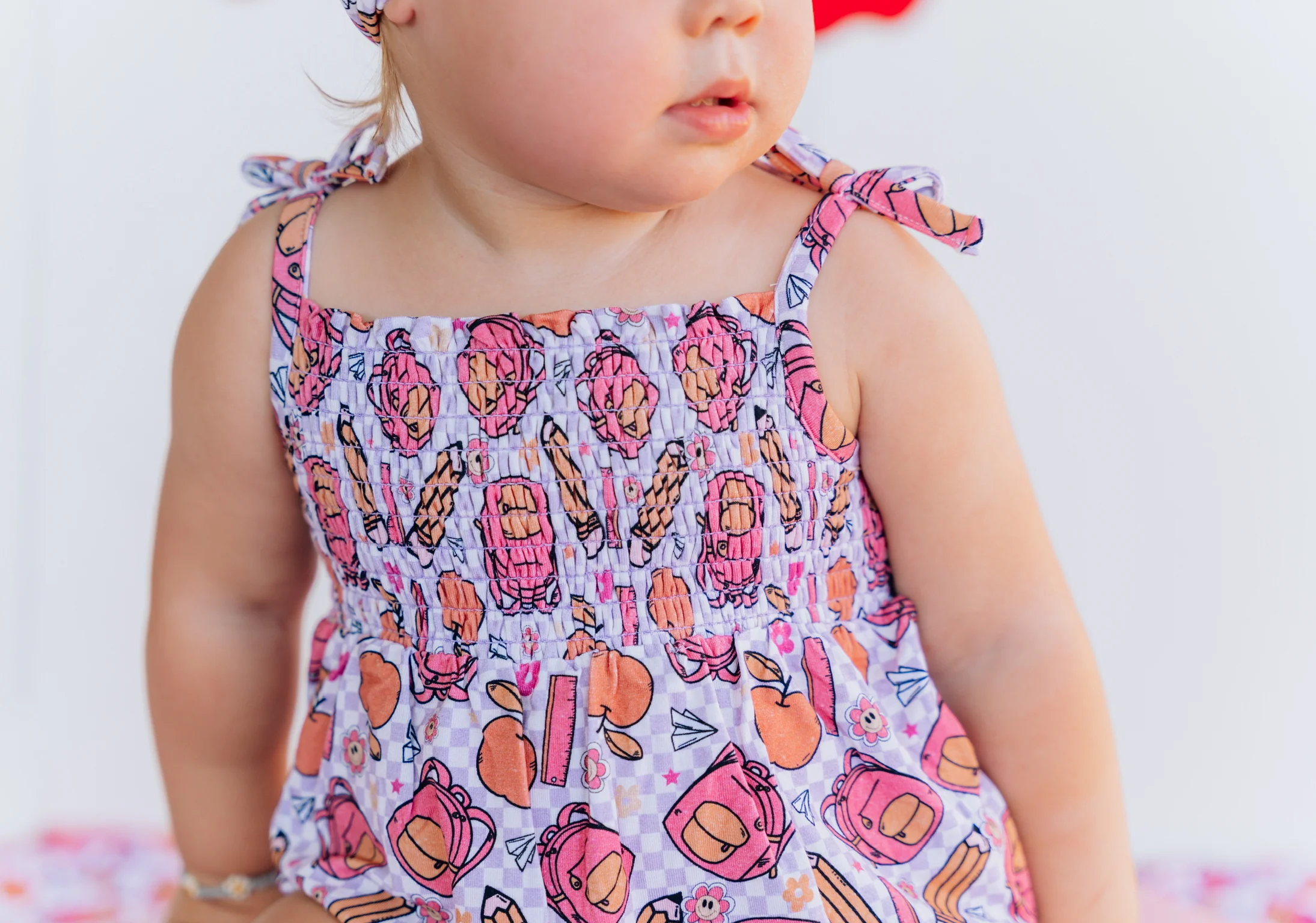 RULE THE SCHOOL SMOCKED BUBBLE ROMPER - Image 5