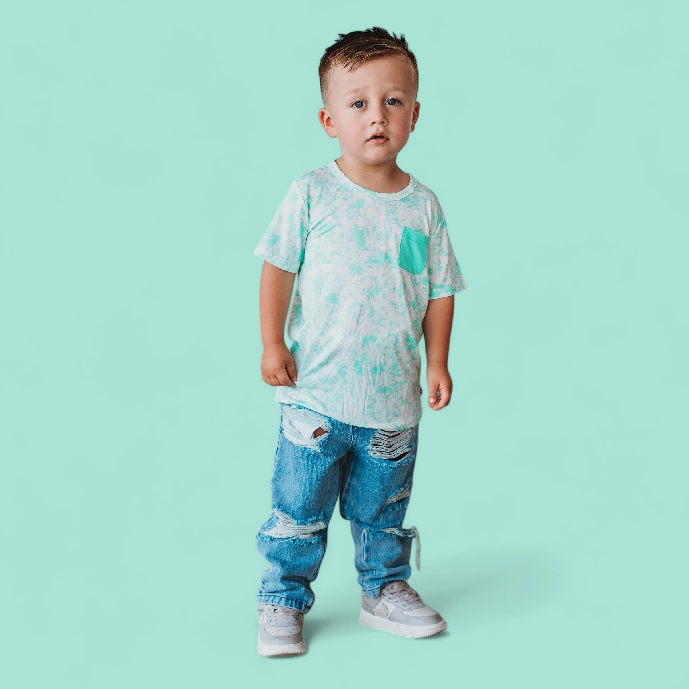 SEAFOAM TIE DYE DREAM POCKET TEE - Image 10