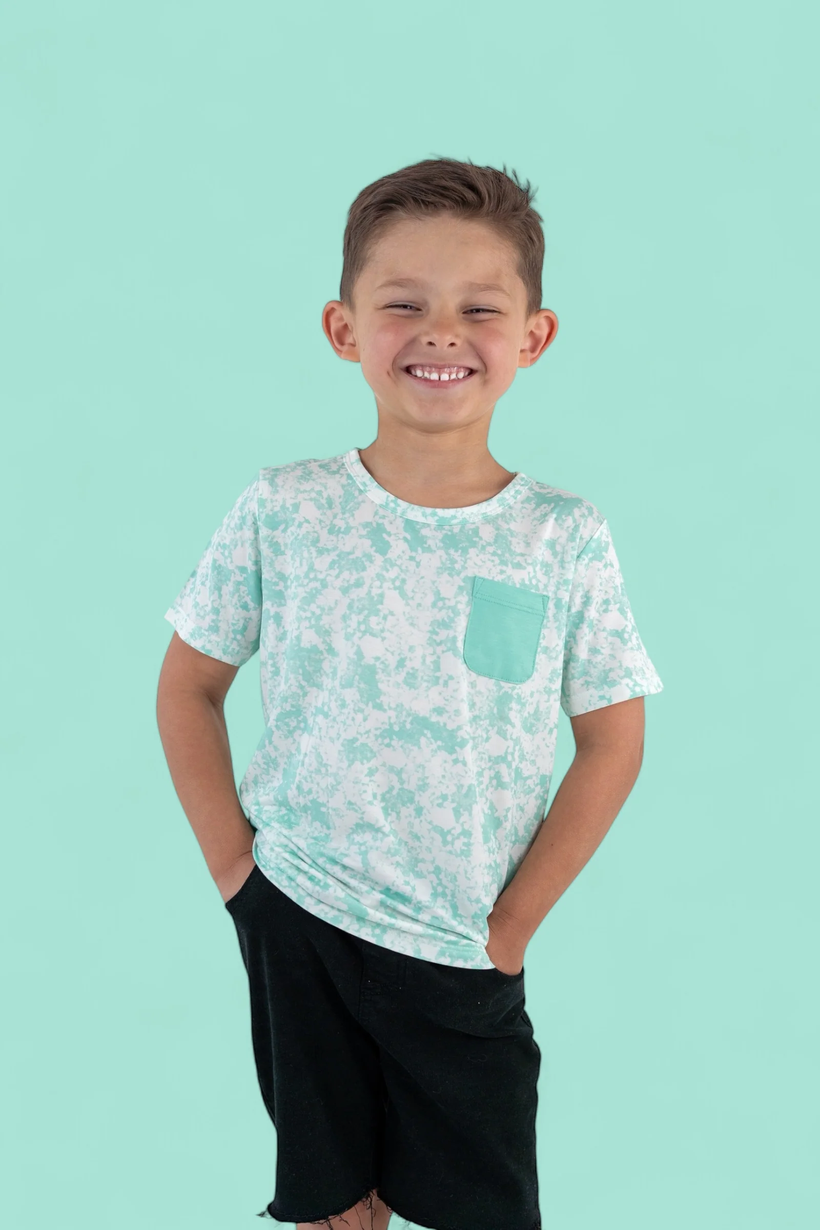 SEAFOAM TIE DYE DREAM POCKET TEE - Image 5