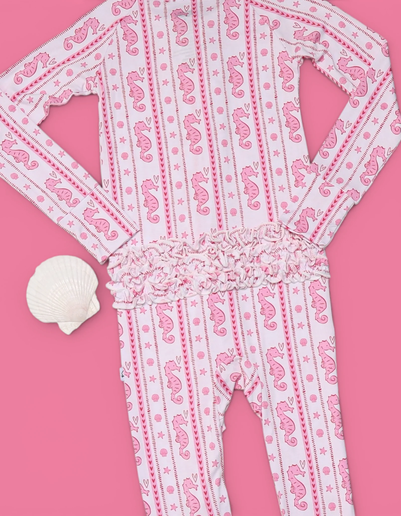 SEAHORSE SWEETHEART DREAM RUFFLE ROMPER - Image 3