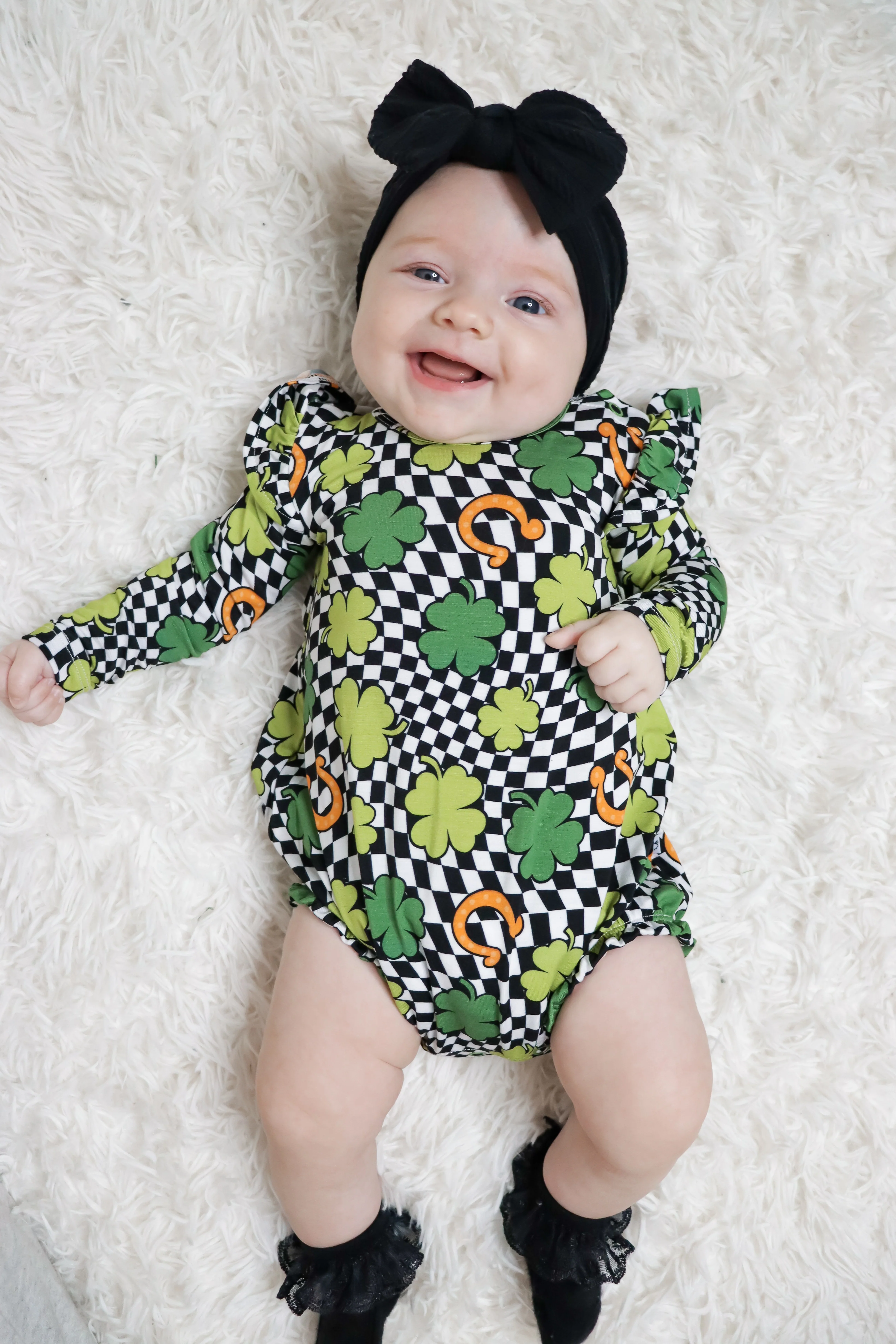 SHAMROCKIN' CHECKS DREAM BUBBLE ROMPER - Image 2