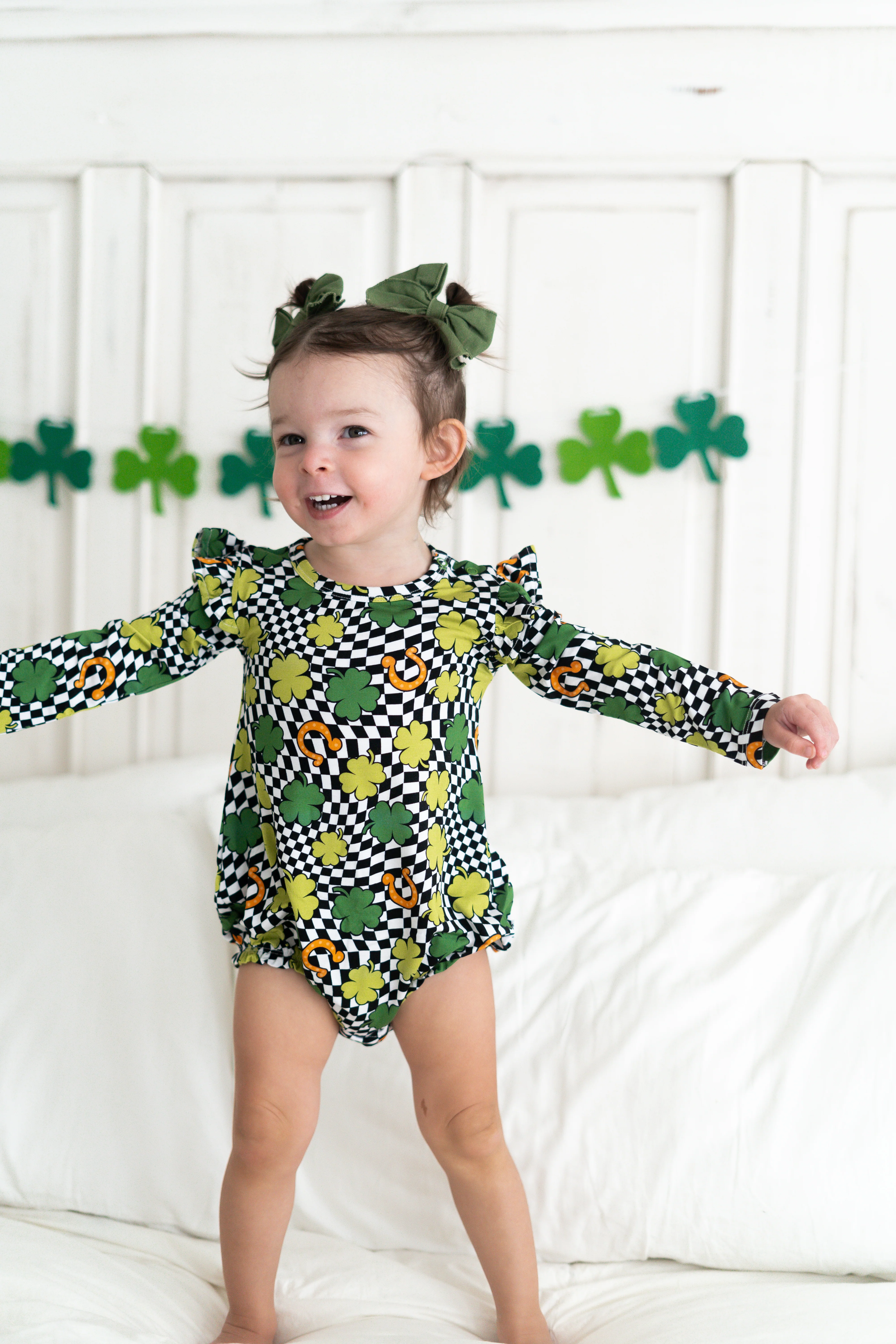 SHAMROCKIN' CHECKS DREAM BUBBLE ROMPER - Image 3