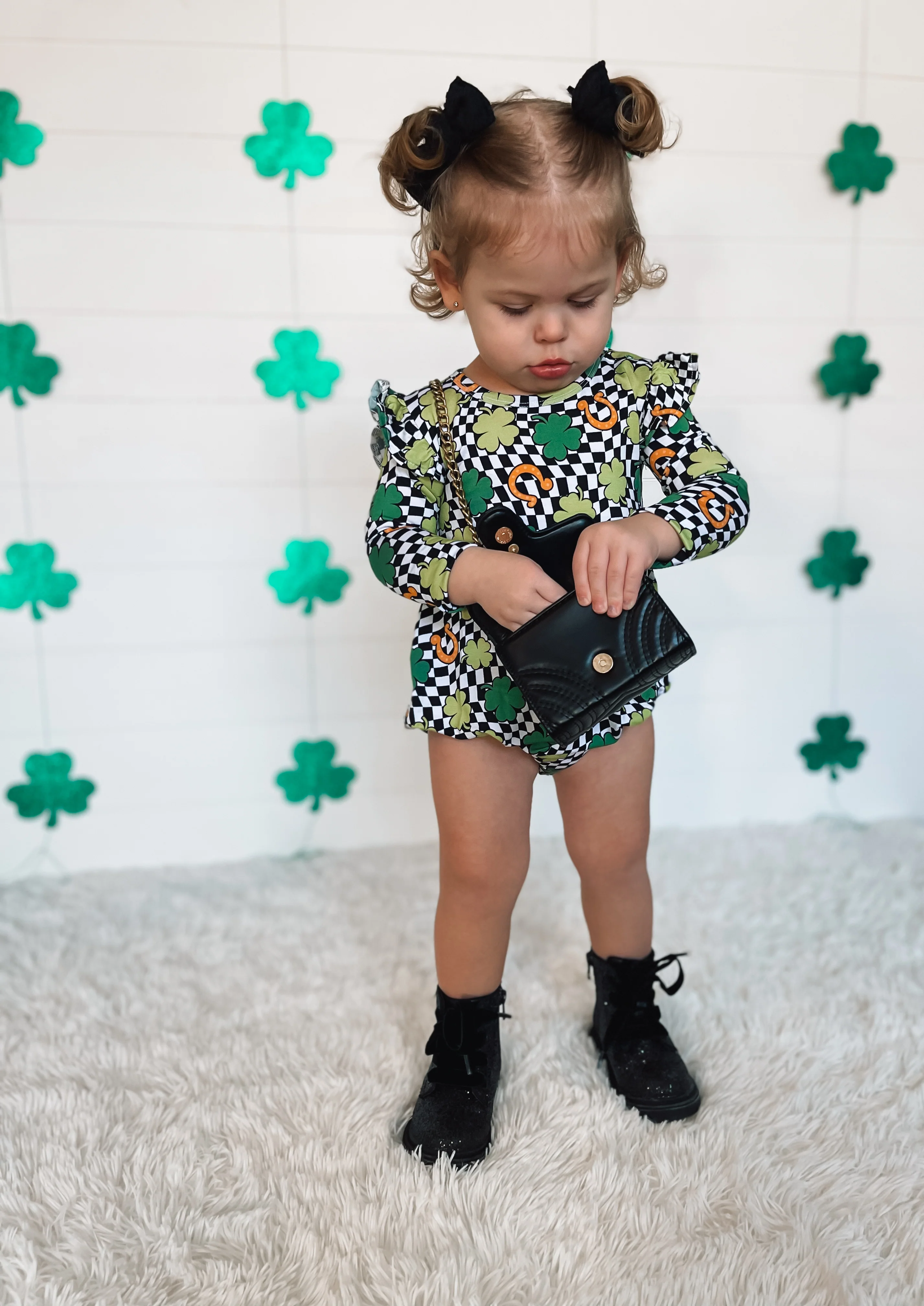 SHAMROCKIN' CHECKS DREAM BUBBLE ROMPER - Image 5