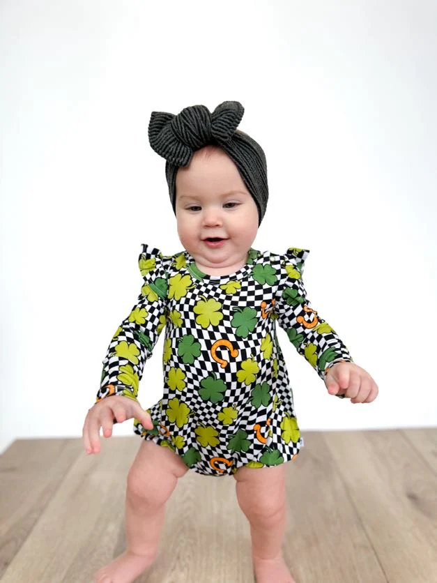SHAMROCKIN' CHECKS DREAM BUBBLE ROMPER - Image 8