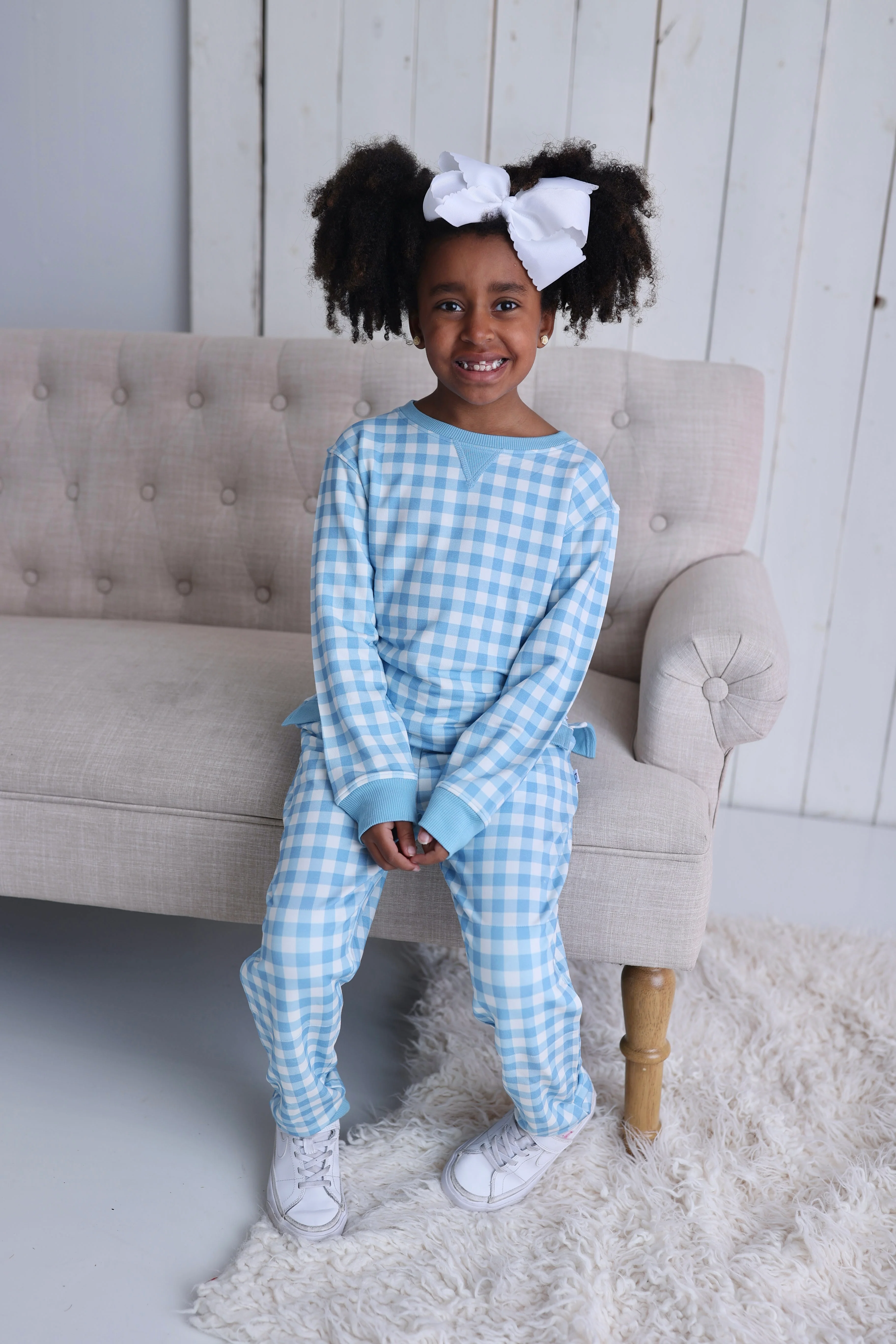 SKY BLUE GINGHAM DREAM JOGGER - Image 7