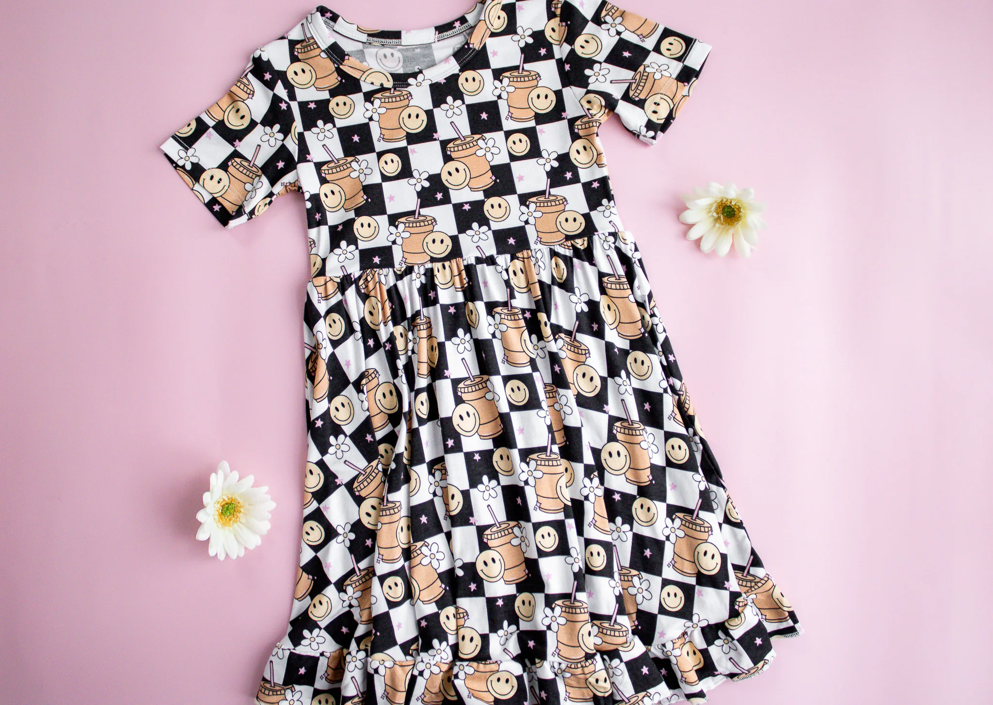 SMILEY CUP OF CHECKERS DREAM RUFFLE DRESS - Image 8