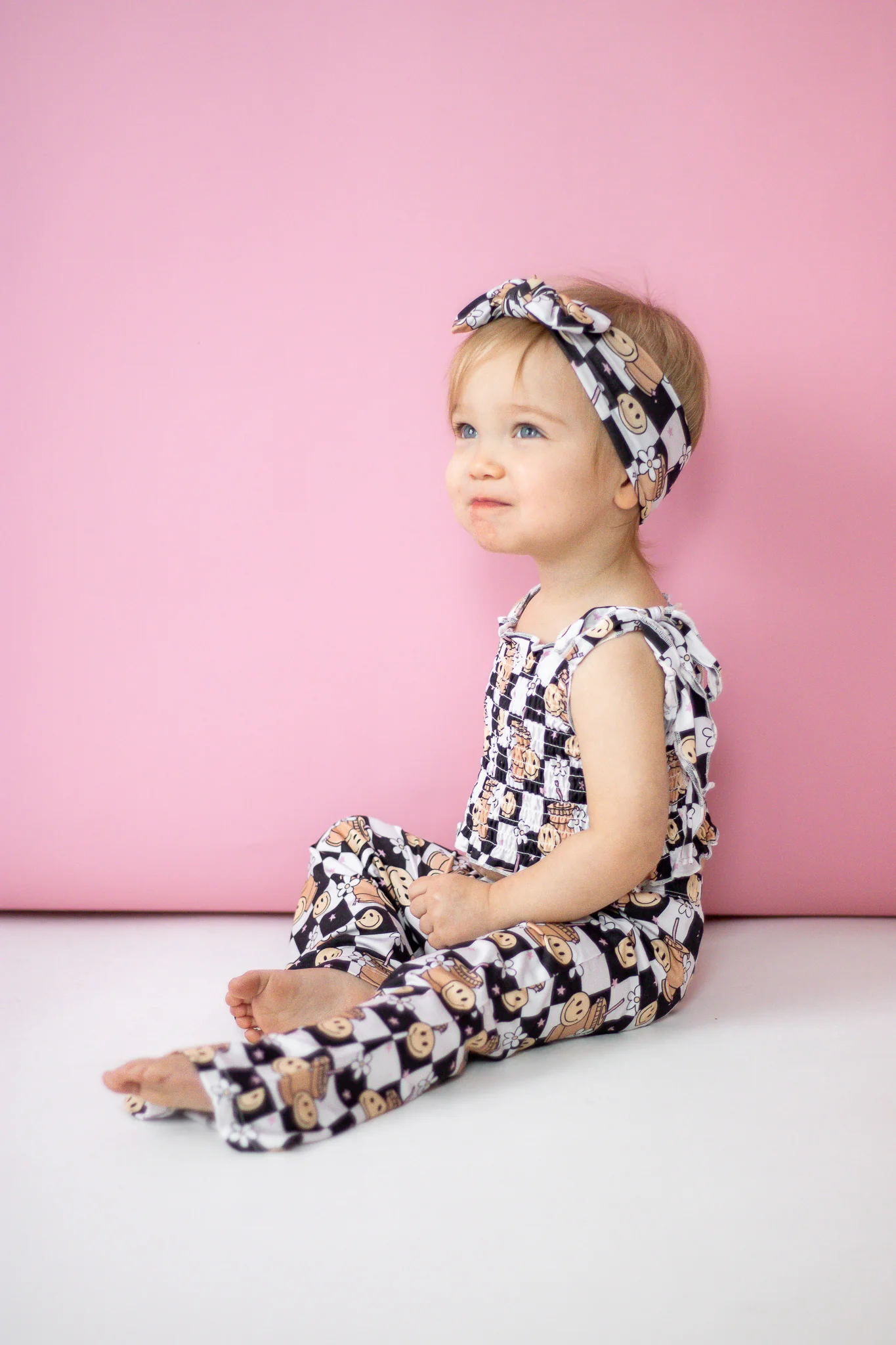 SMILEY CUP OF CHECKERS DREAM SMOCKED FLARE SET - Image 6