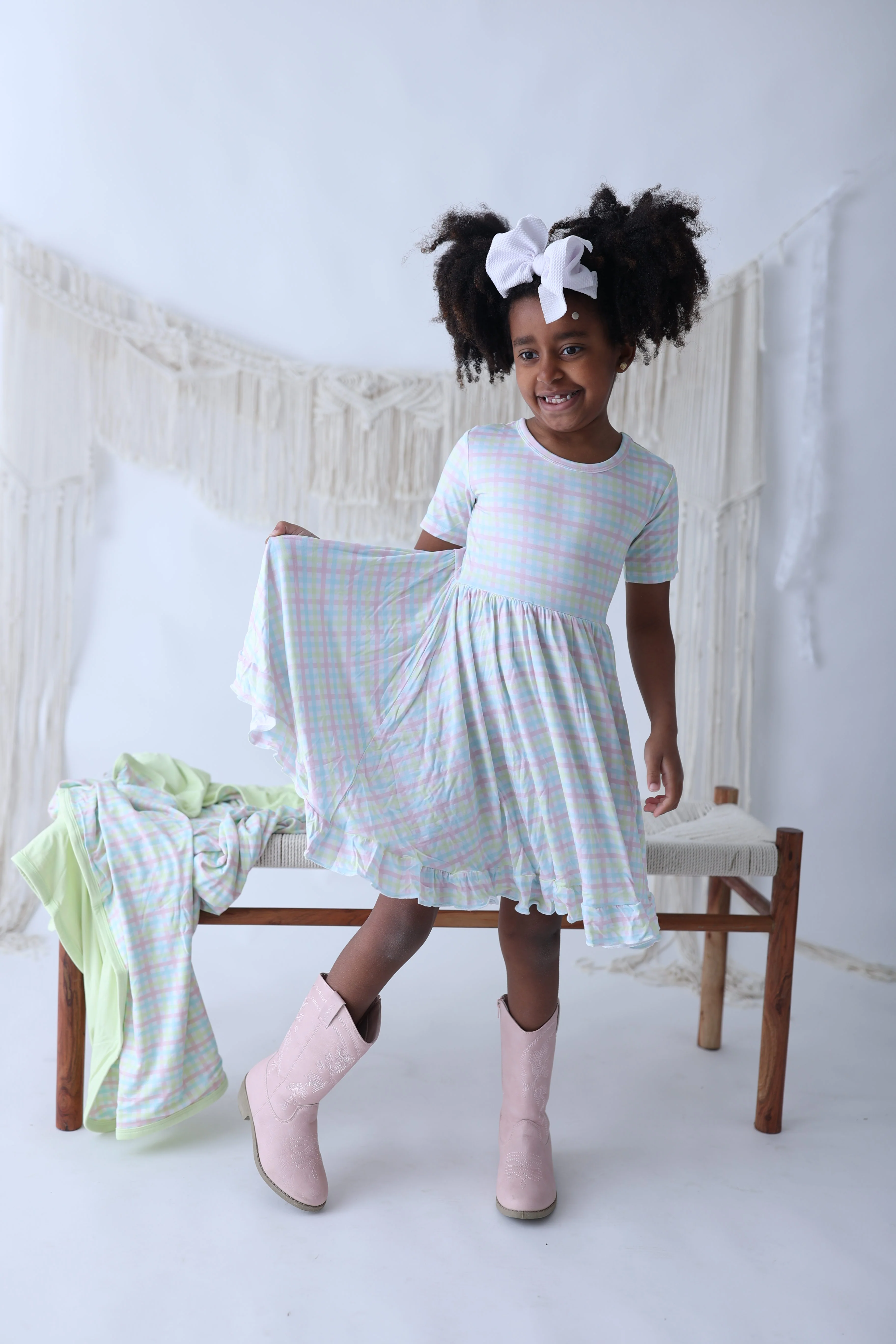 SPRING GINGHAM DREAM RUFFLE DRESS - Image 2