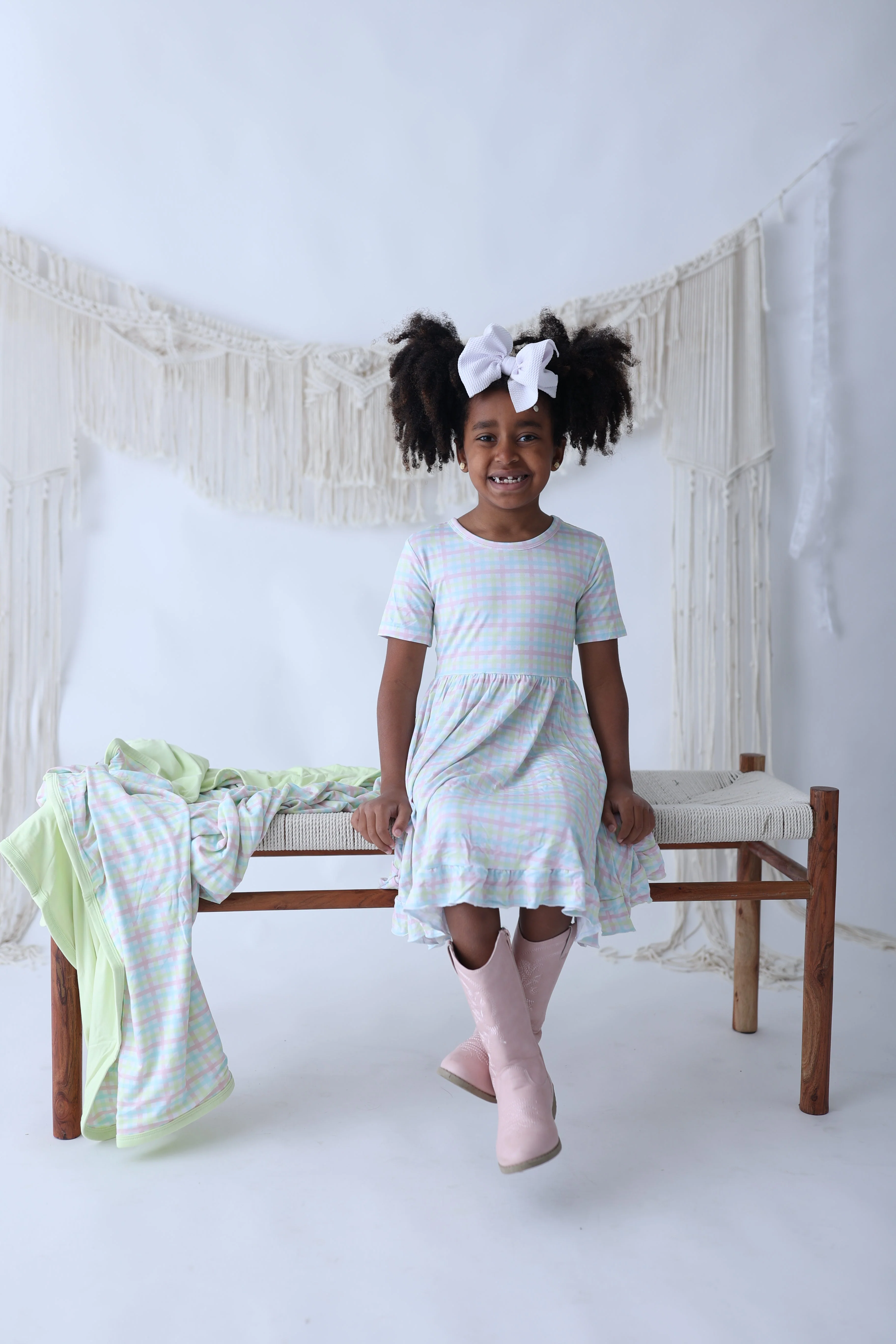 SPRING GINGHAM DREAM RUFFLE DRESS - Image 4