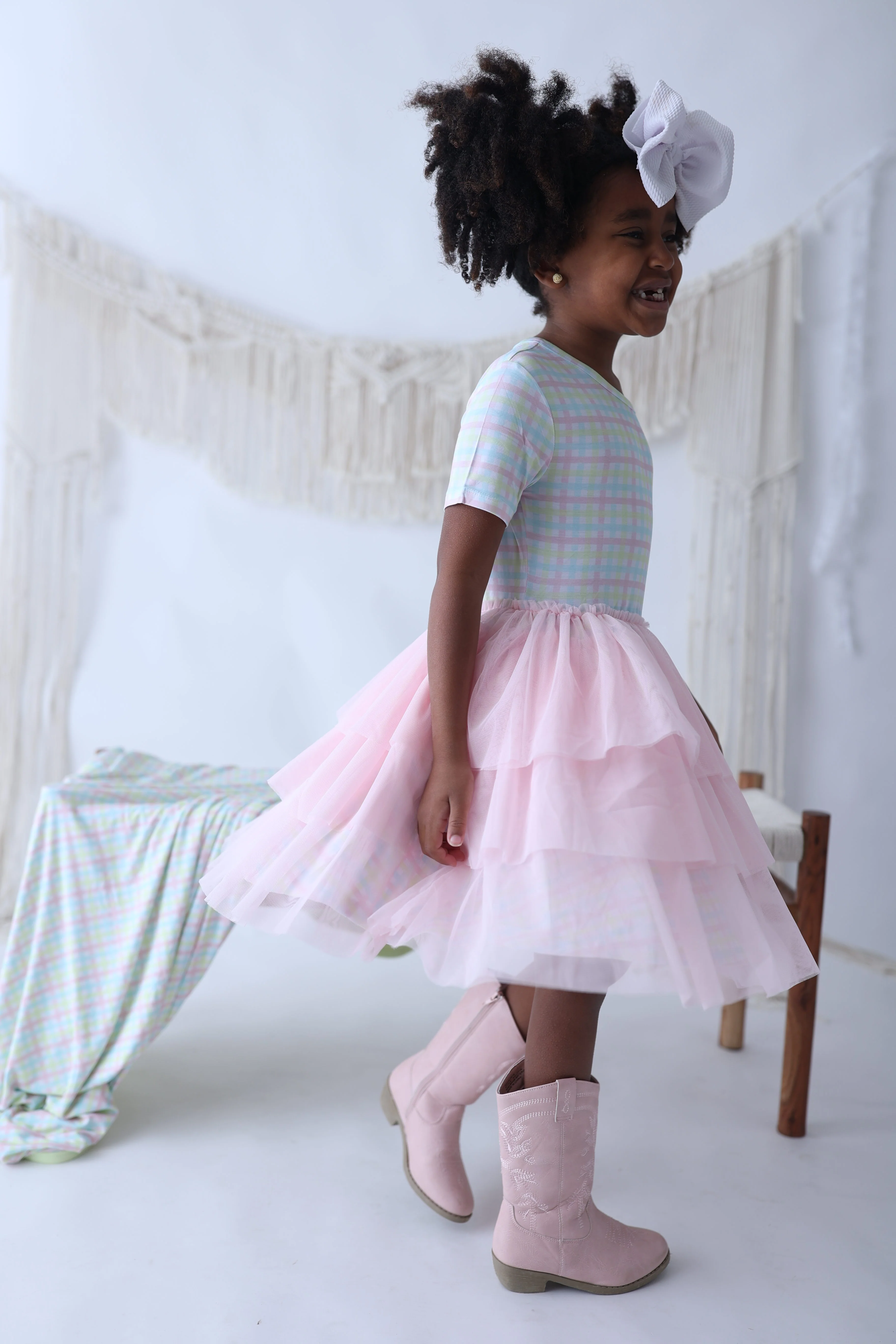 SPRING GINGHAM DREAM TUTU DRESS - Image 3