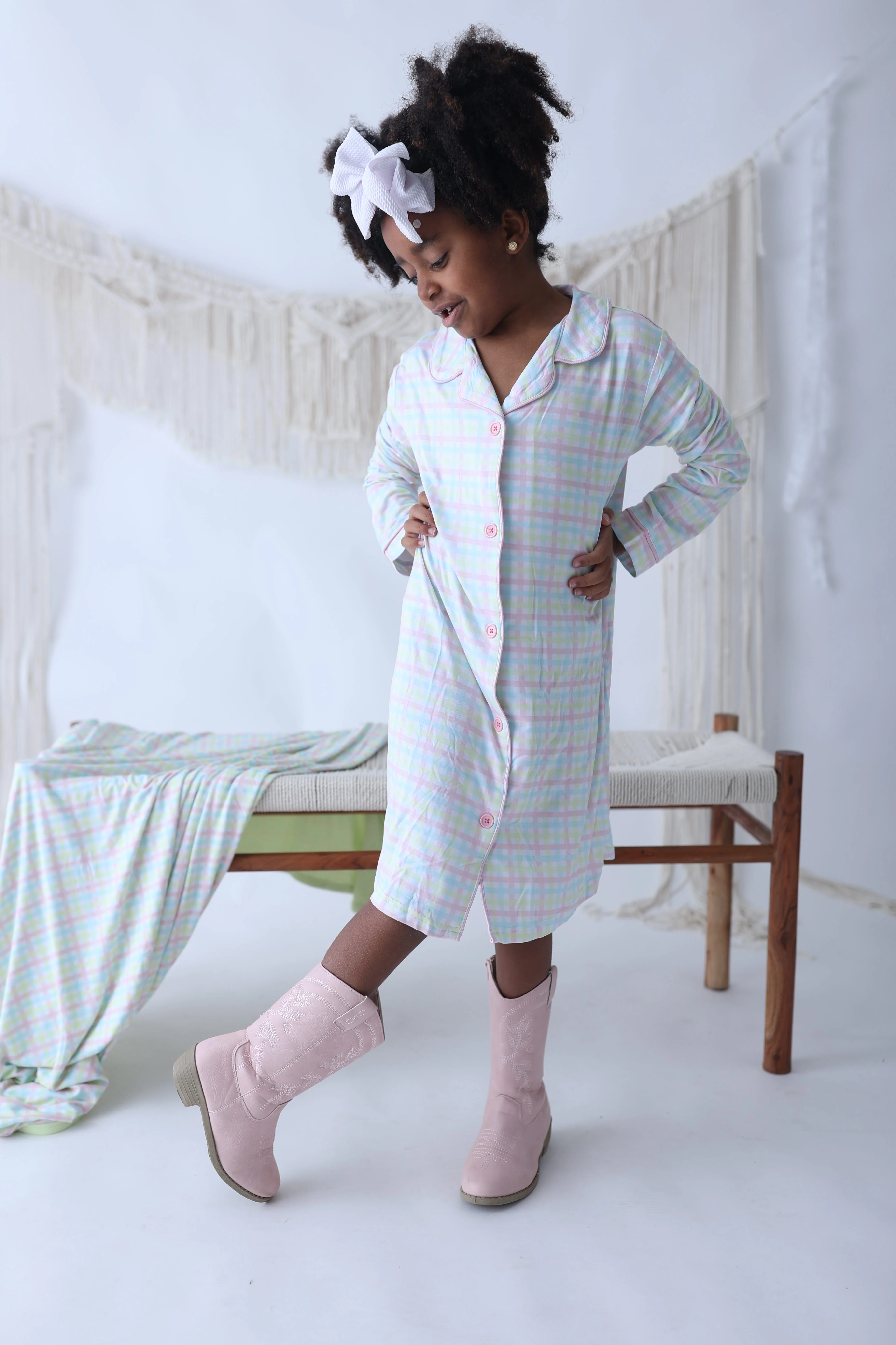 SPRING GINGHAM GIRL'S DREAM GOWN - Image 5