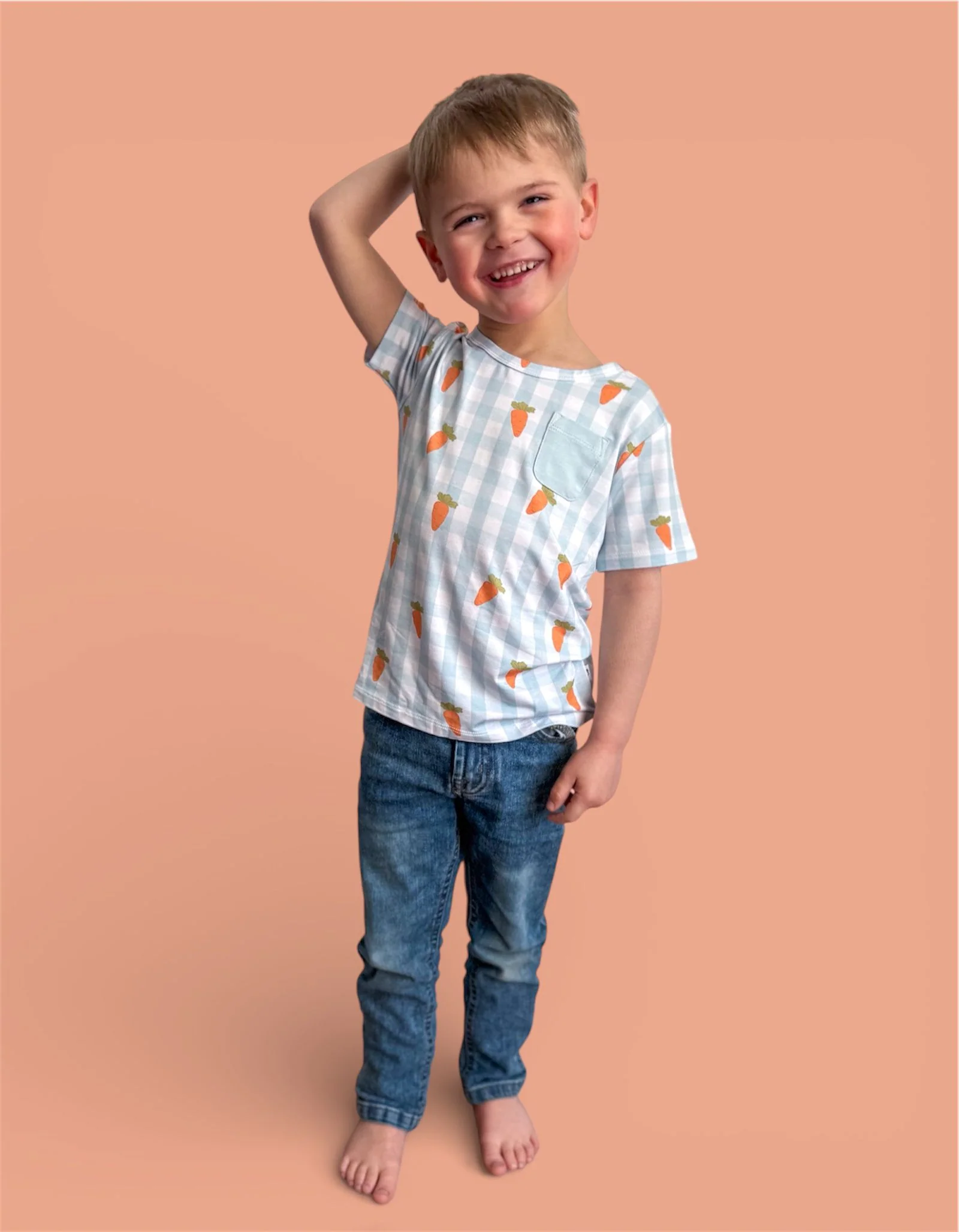 SPRING HARVEST CHECK DREAM POCKET TEE - Image 10