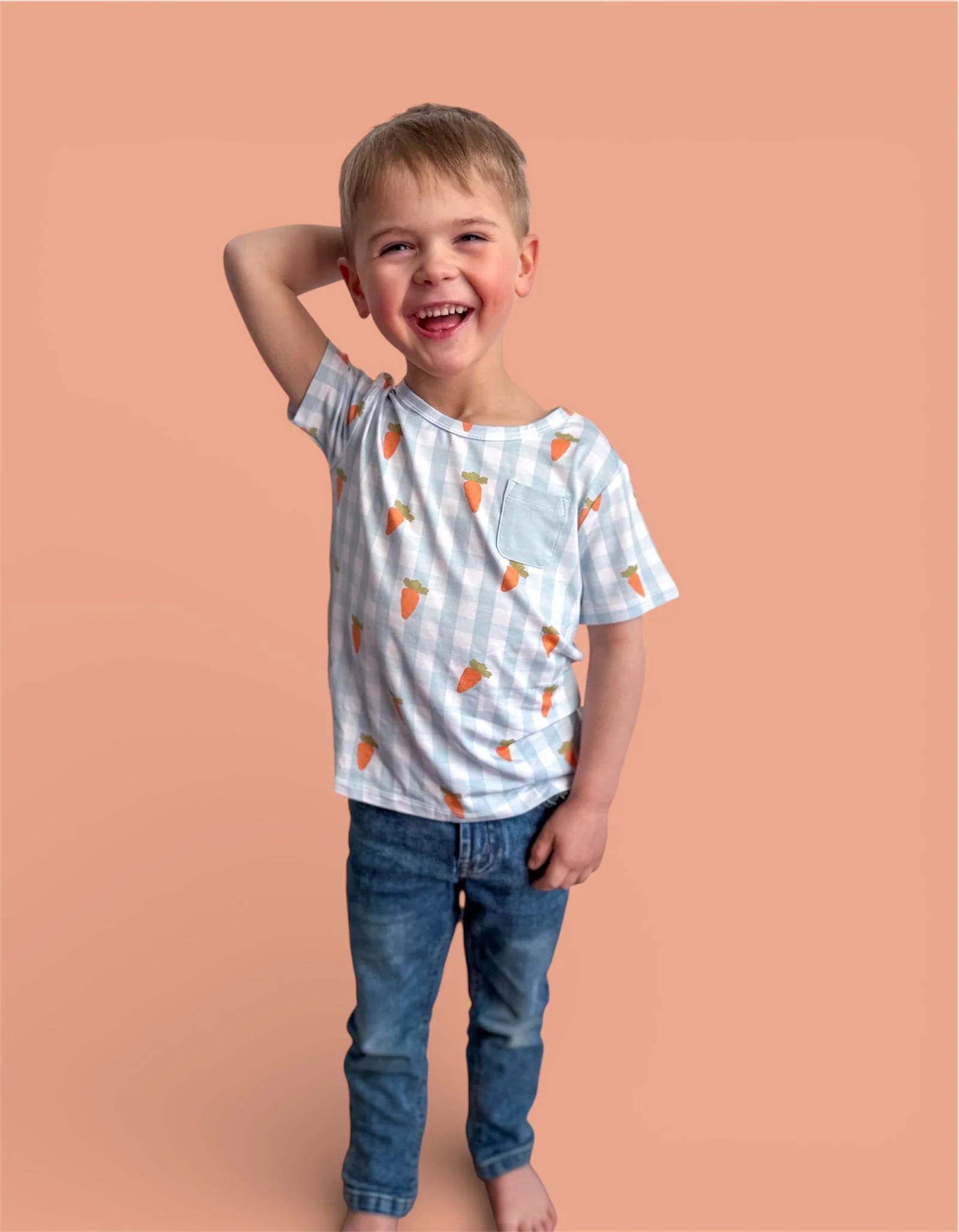 SPRING HARVEST CHECK DREAM POCKET TEE - Image 11