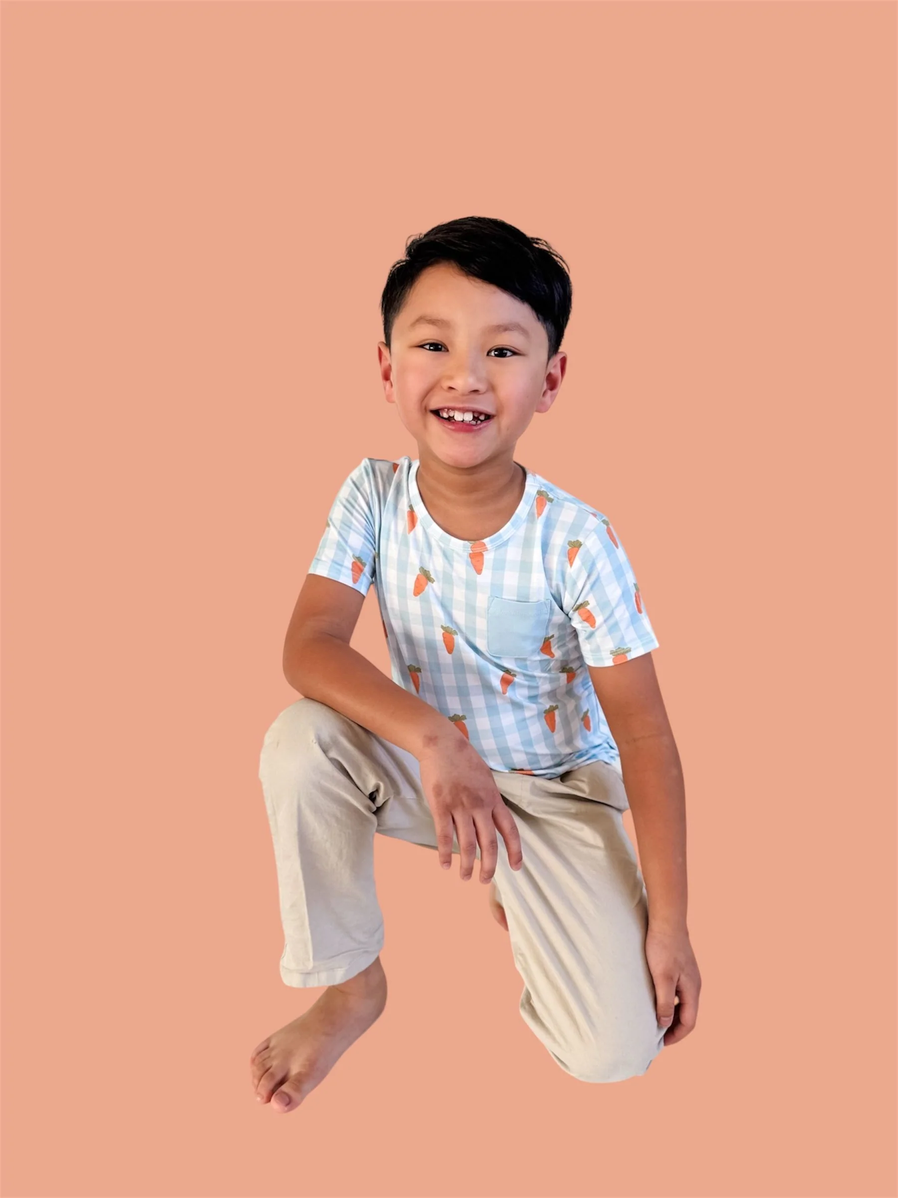 SPRING HARVEST CHECK DREAM POCKET TEE - Image 3