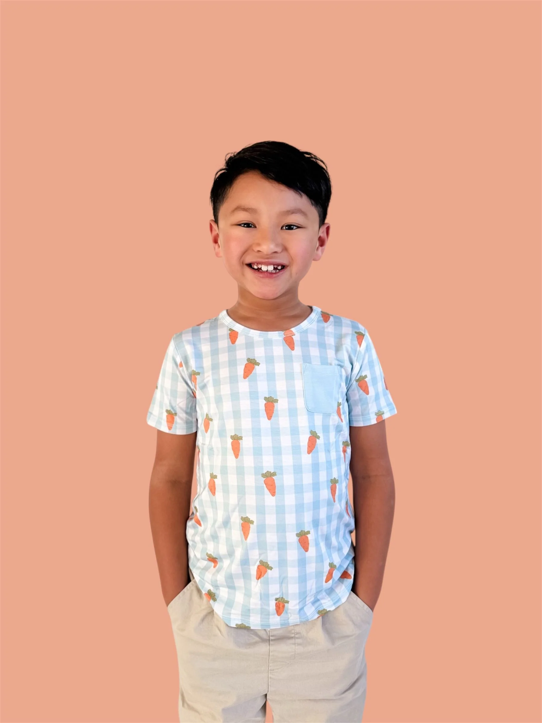 SPRING HARVEST CHECK DREAM POCKET TEE - Image 6