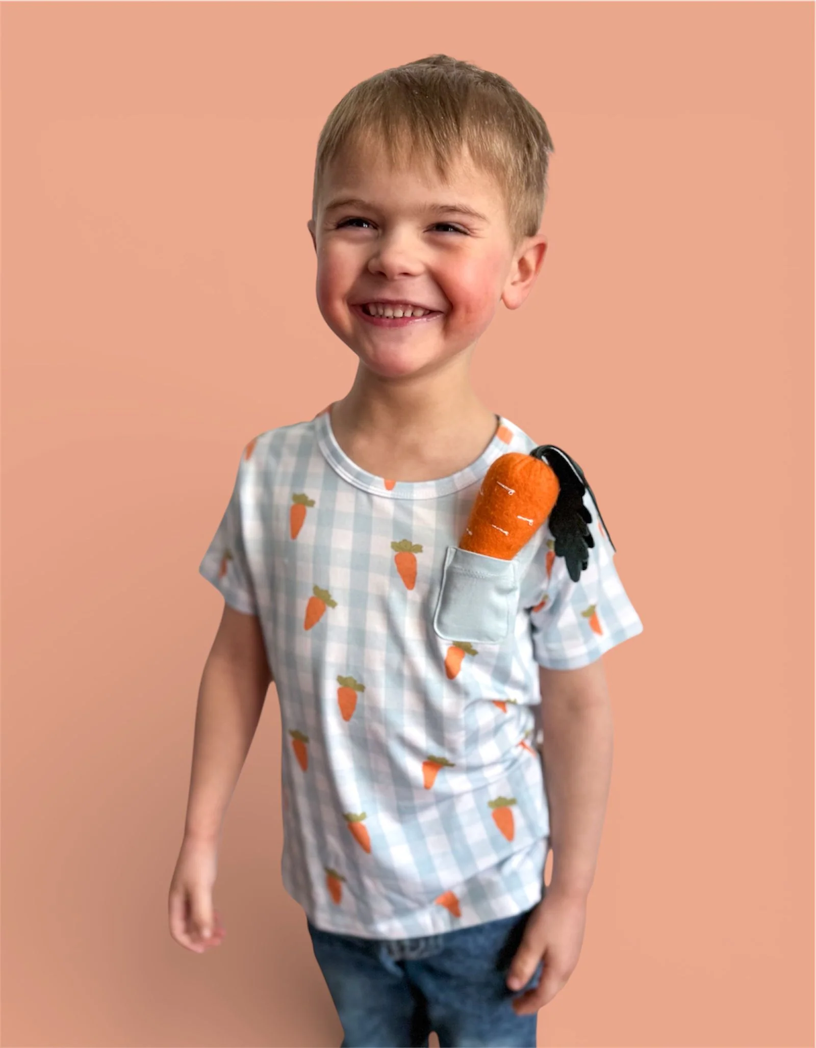 SPRING HARVEST CHECK DREAM POCKET TEE - Image 7