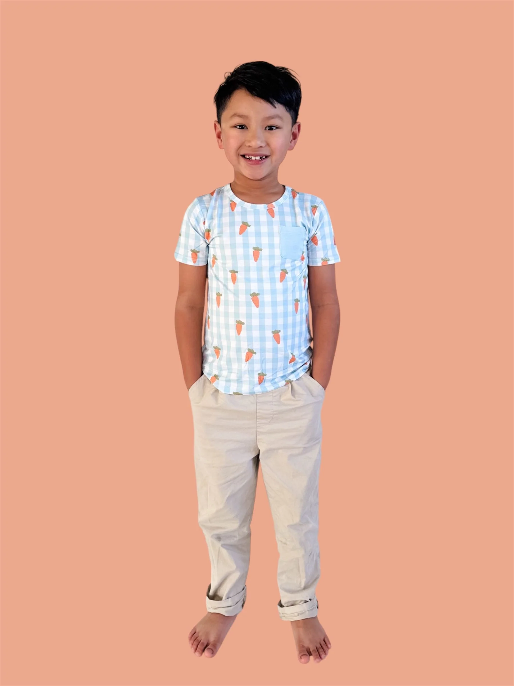 SPRING HARVEST CHECK DREAM POCKET TEE - Image 9
