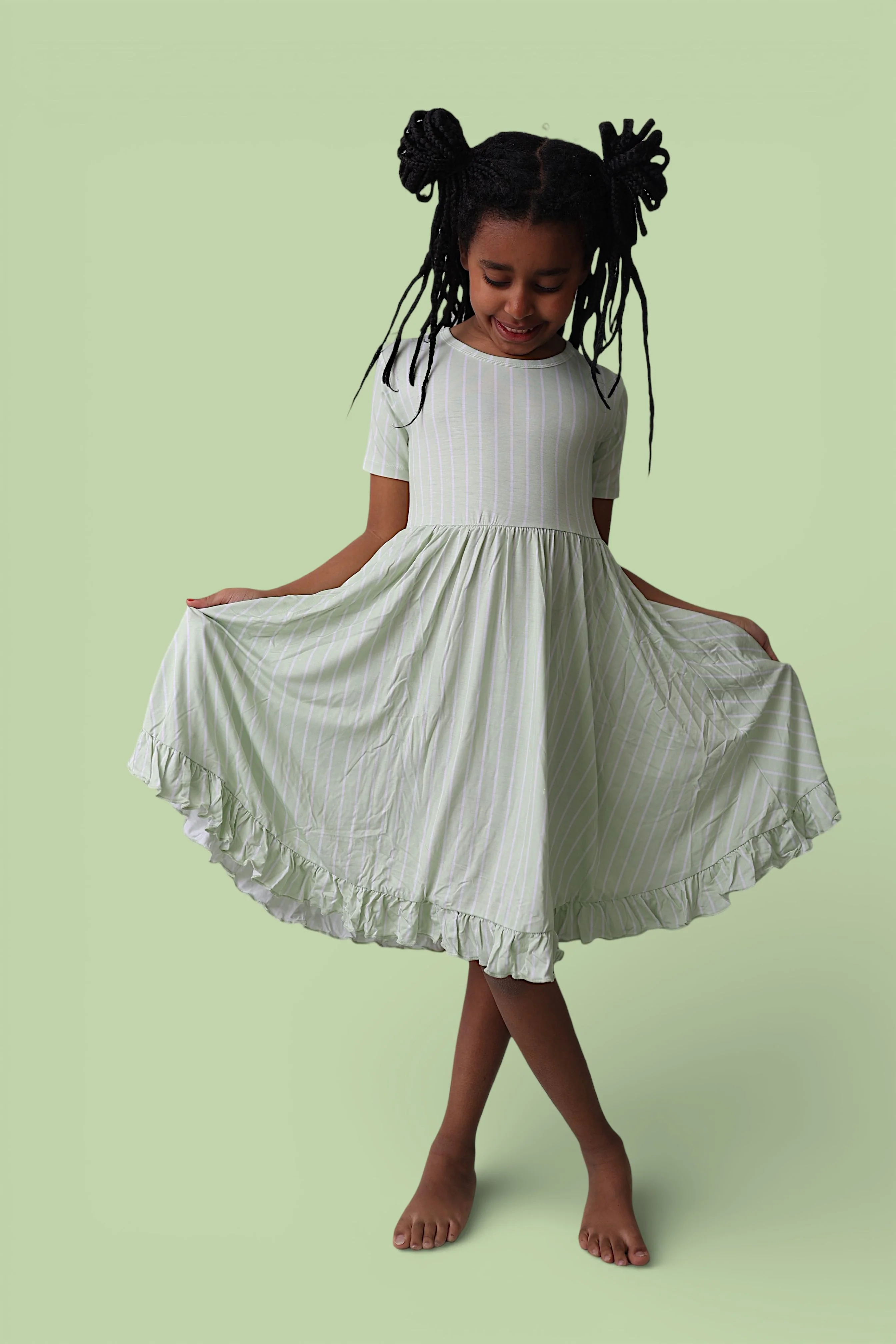 SPRINGTIME STRIPE DREAM RUFFLE DRESS - Image 11