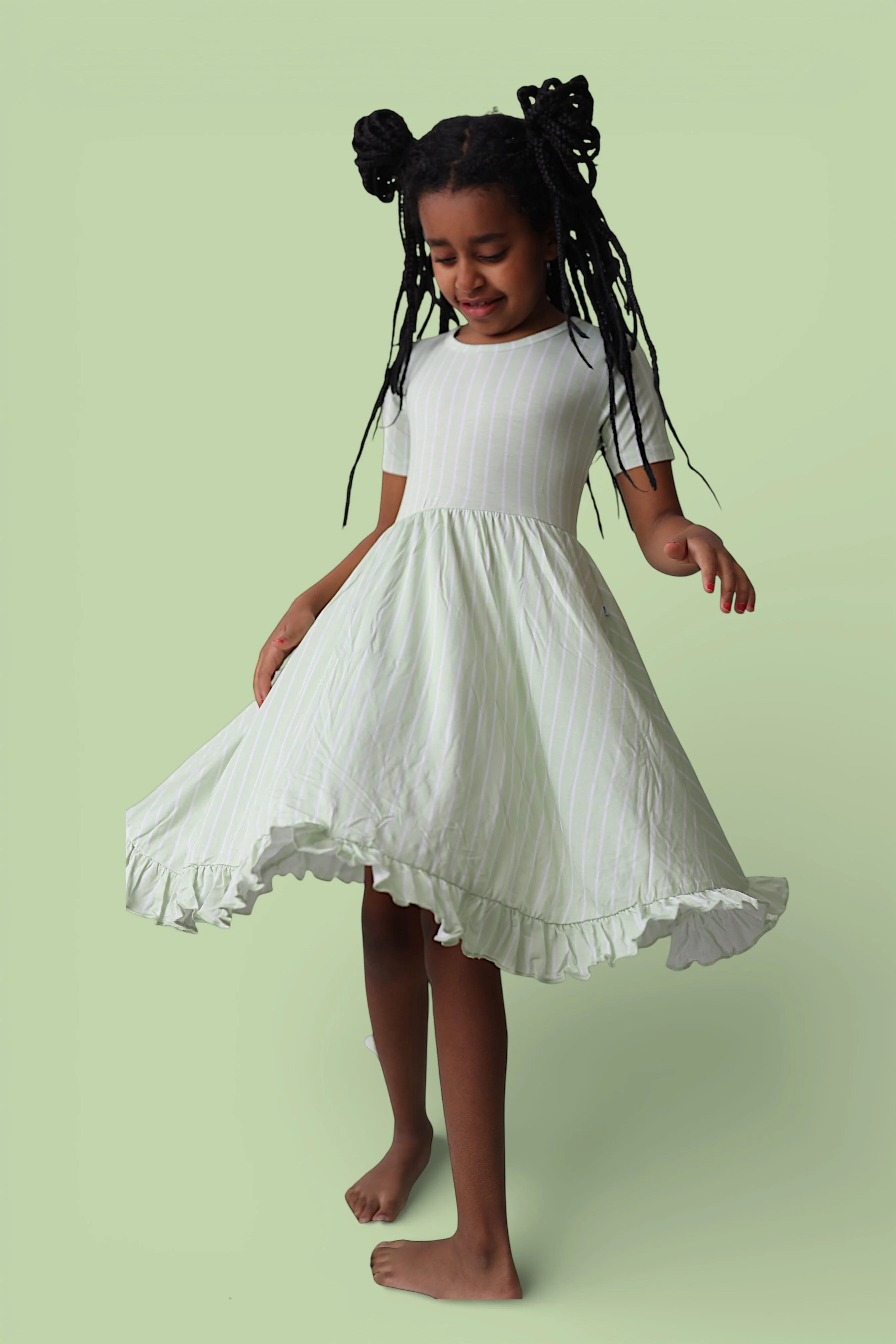 SPRINGTIME STRIPE DREAM RUFFLE DRESS - Image 3