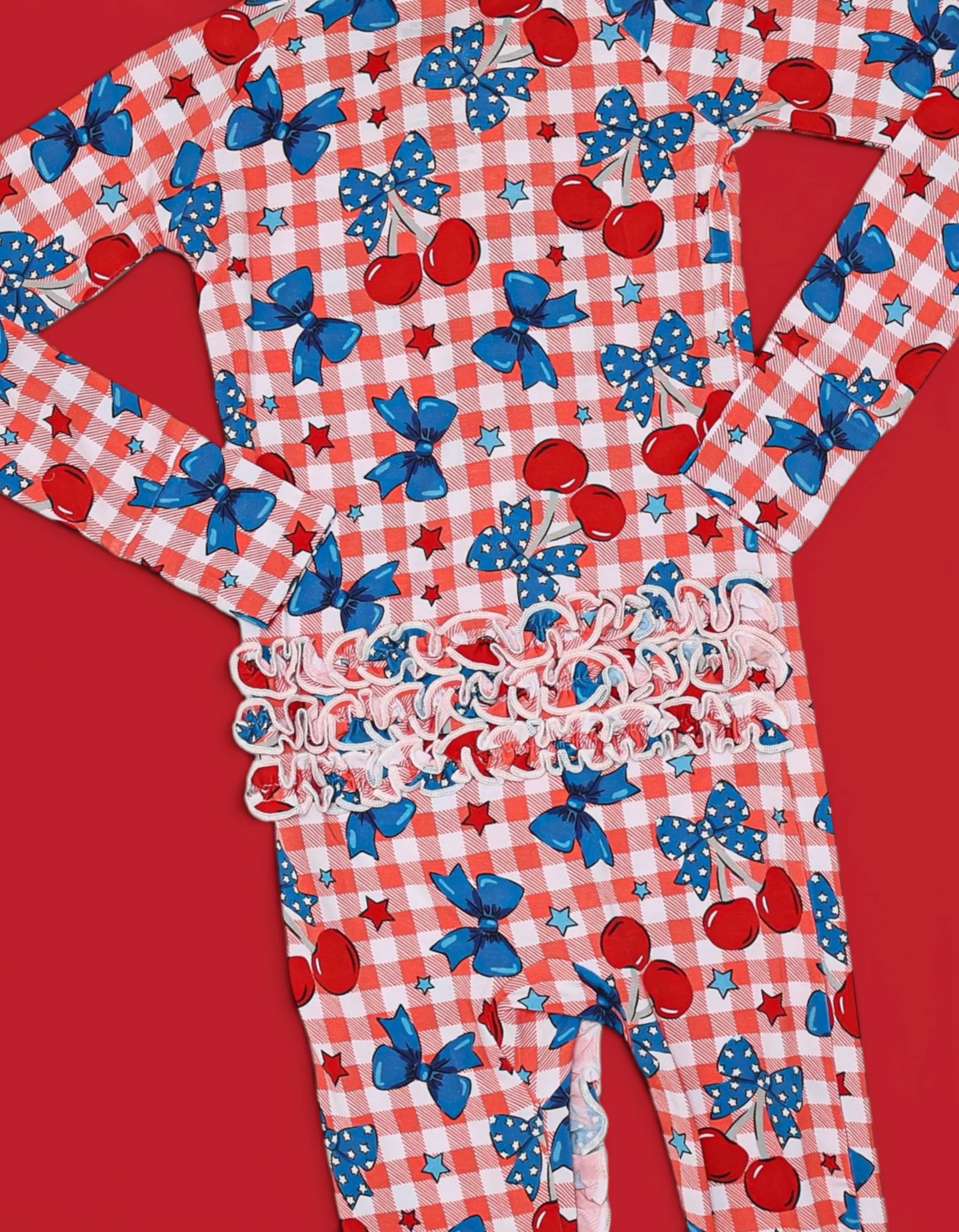 STAR-SPANGLED CHERRIES DREAM RUFFLE ROMPER - Image 3