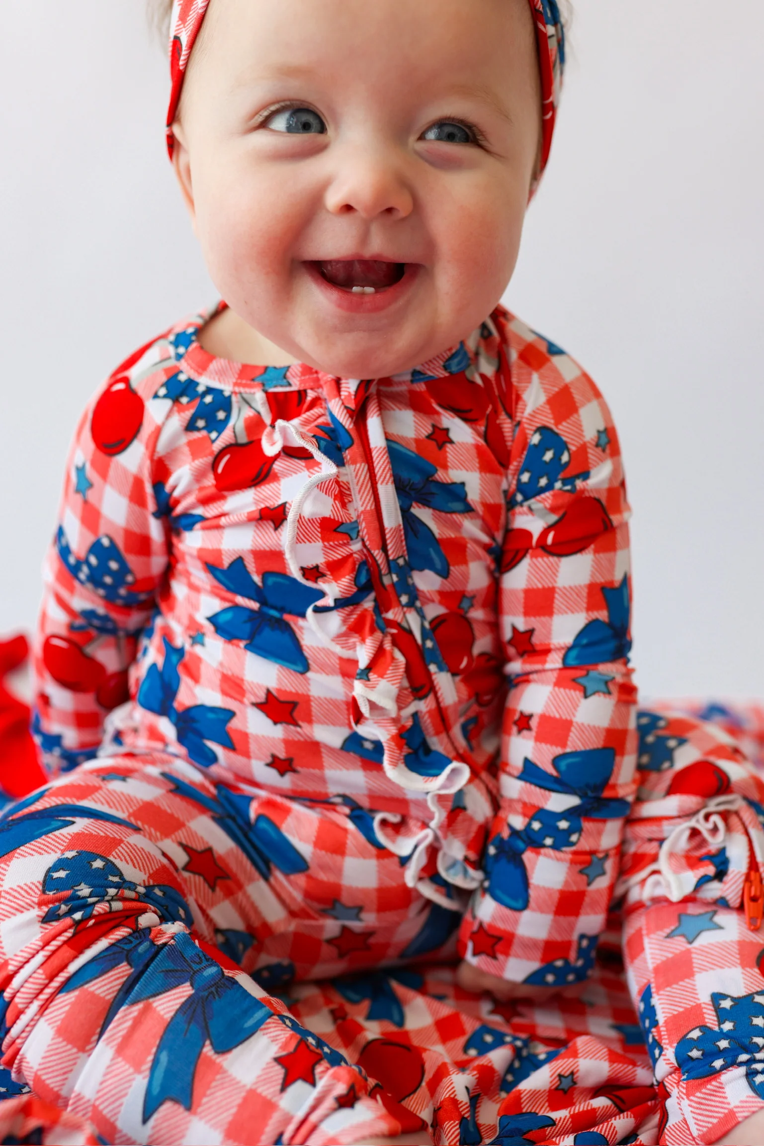 STAR-SPANGLED CHERRIES DREAM RUFFLE ROMPER - Image 4