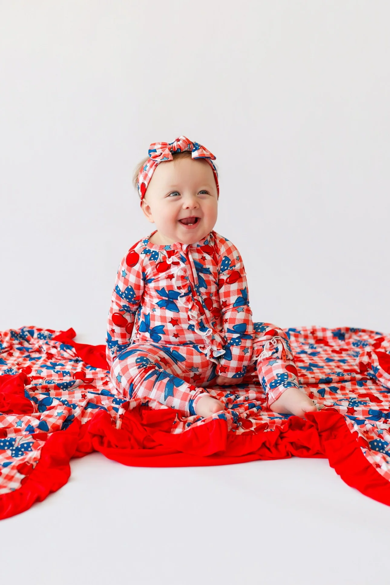 STAR-SPANGLED CHERRIES DREAM RUFFLE ROMPER - Image 5