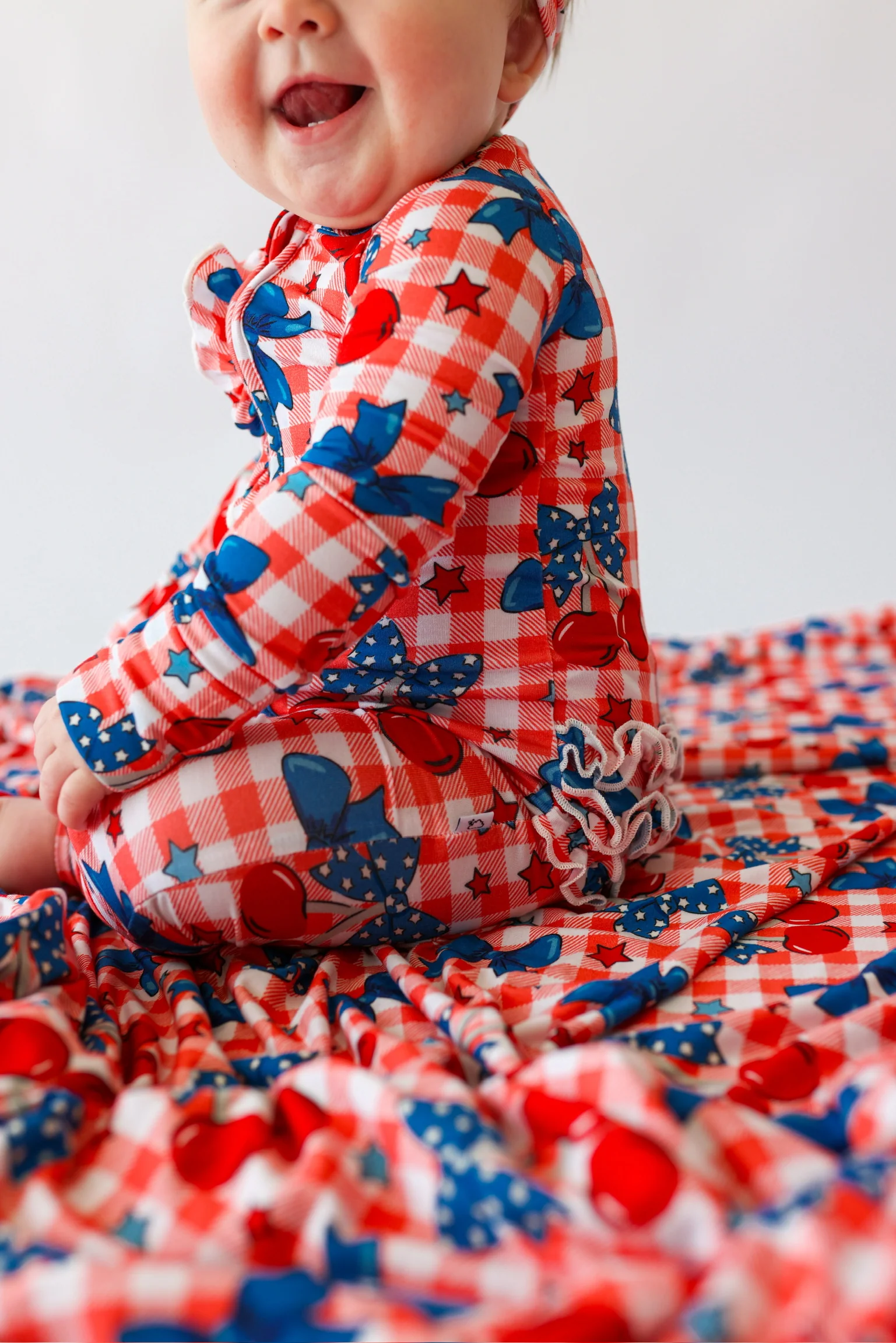 STAR-SPANGLED CHERRIES DREAM RUFFLE ROMPER - Image 6