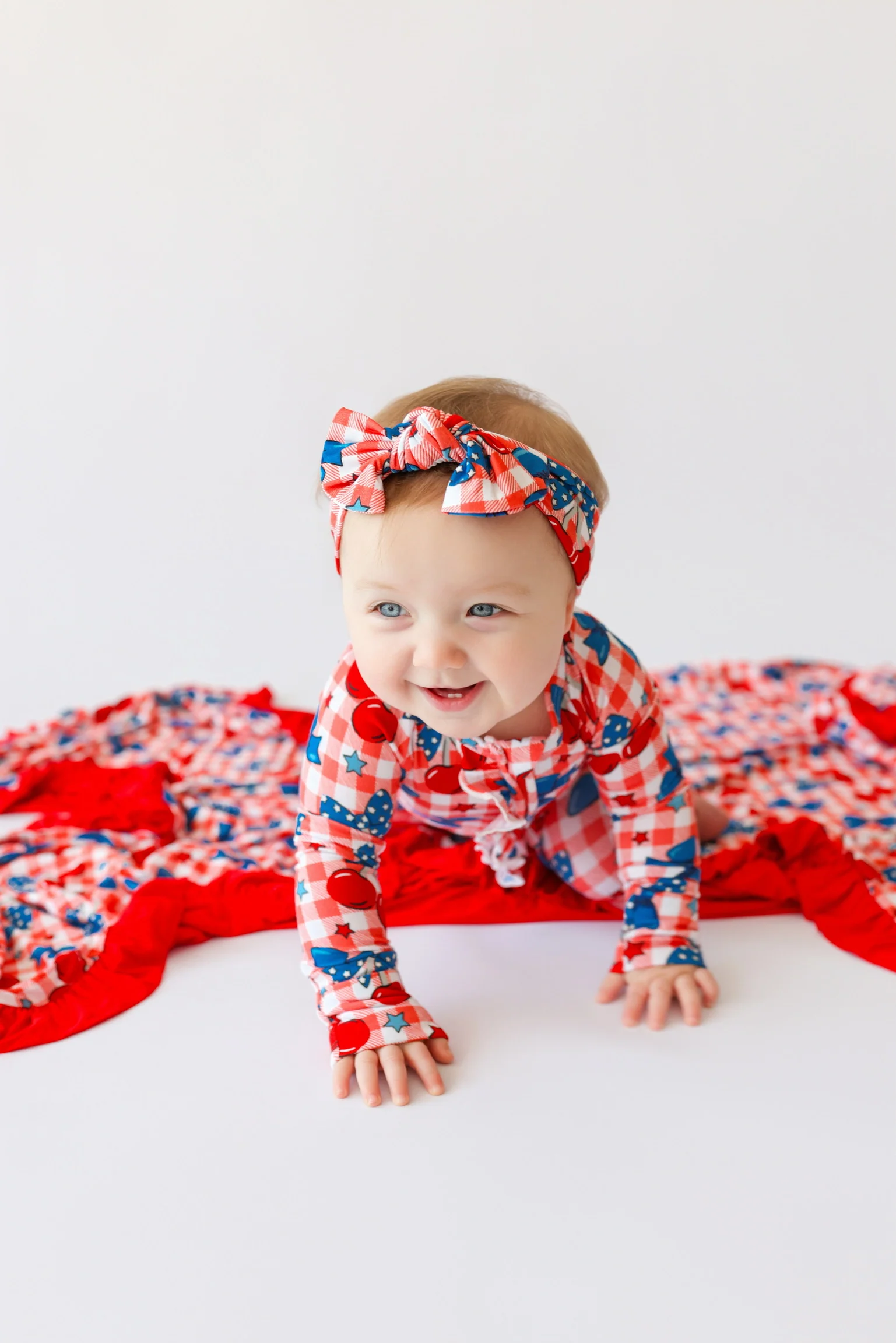 STAR-SPANGLED CHERRIES DREAM RUFFLE ROMPER - Image 7
