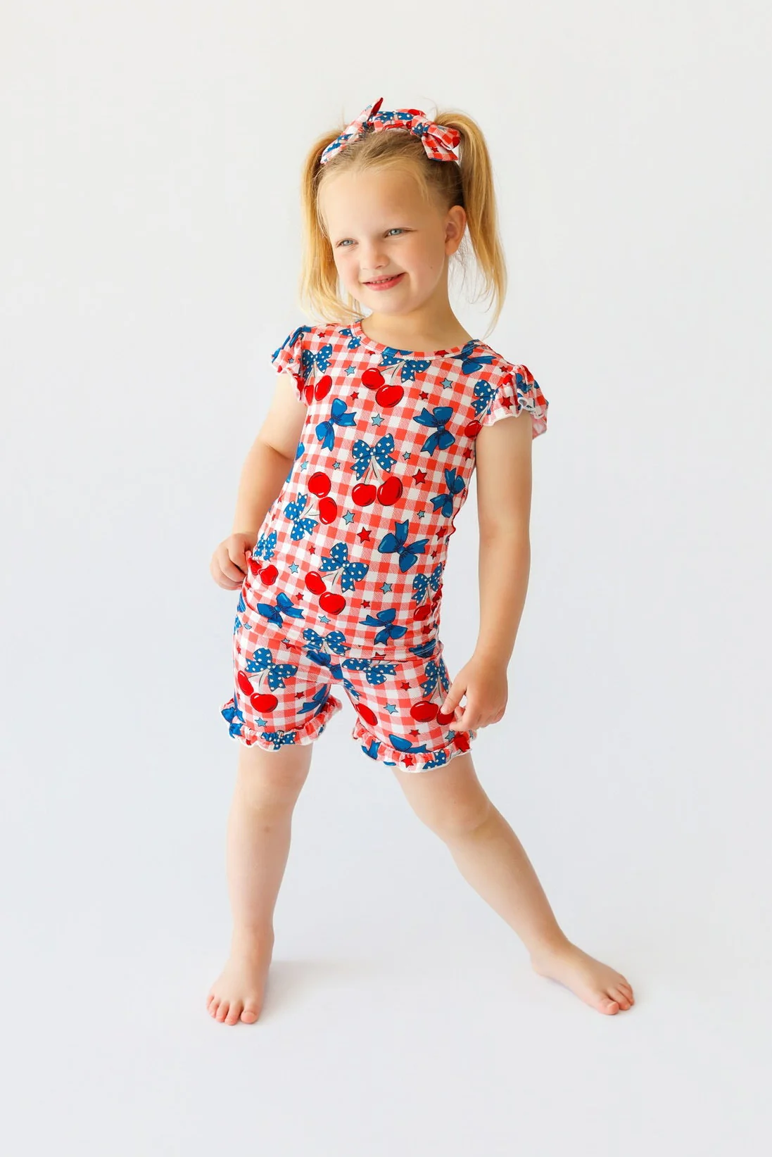STAR-SPANGLED CHERRIES DREAM RUFFLE SHORT SET - Image 6