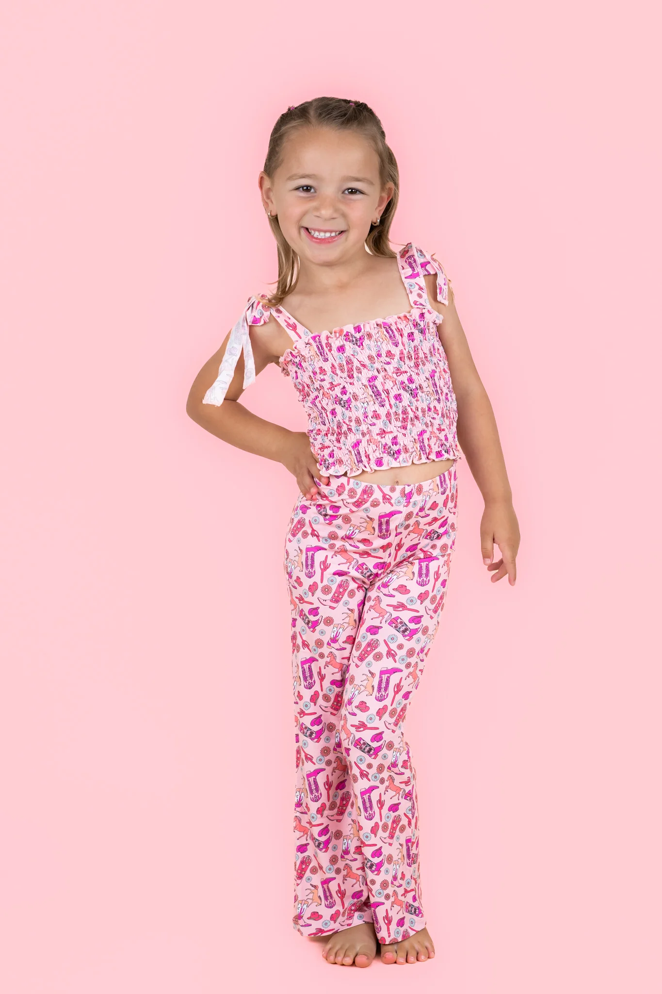 STAY WILD COWGIRL DREAM SMOCKED FLARE SET