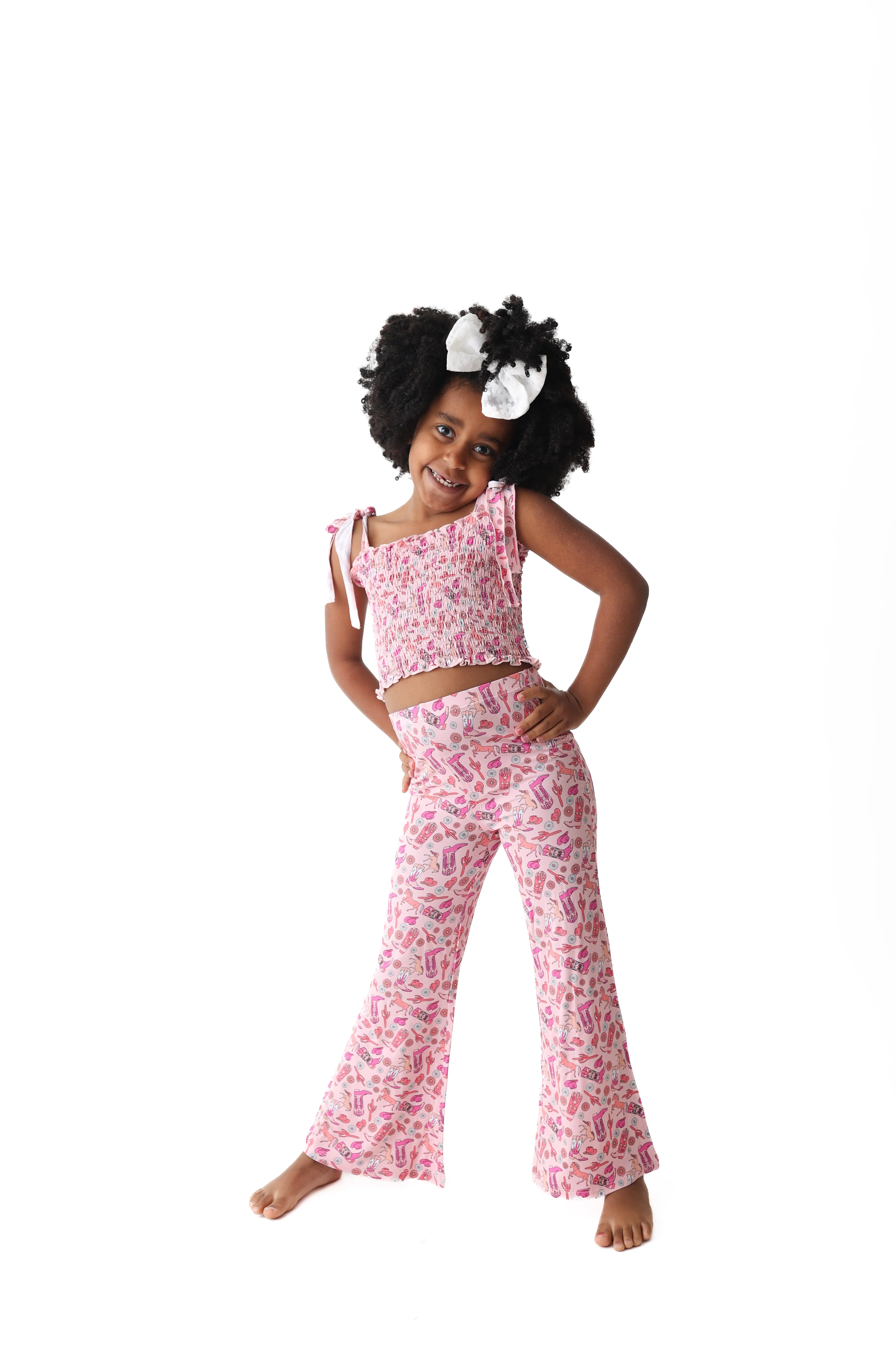 STAY WILD COWGIRL DREAM SMOCKED FLARE SET - Image 4