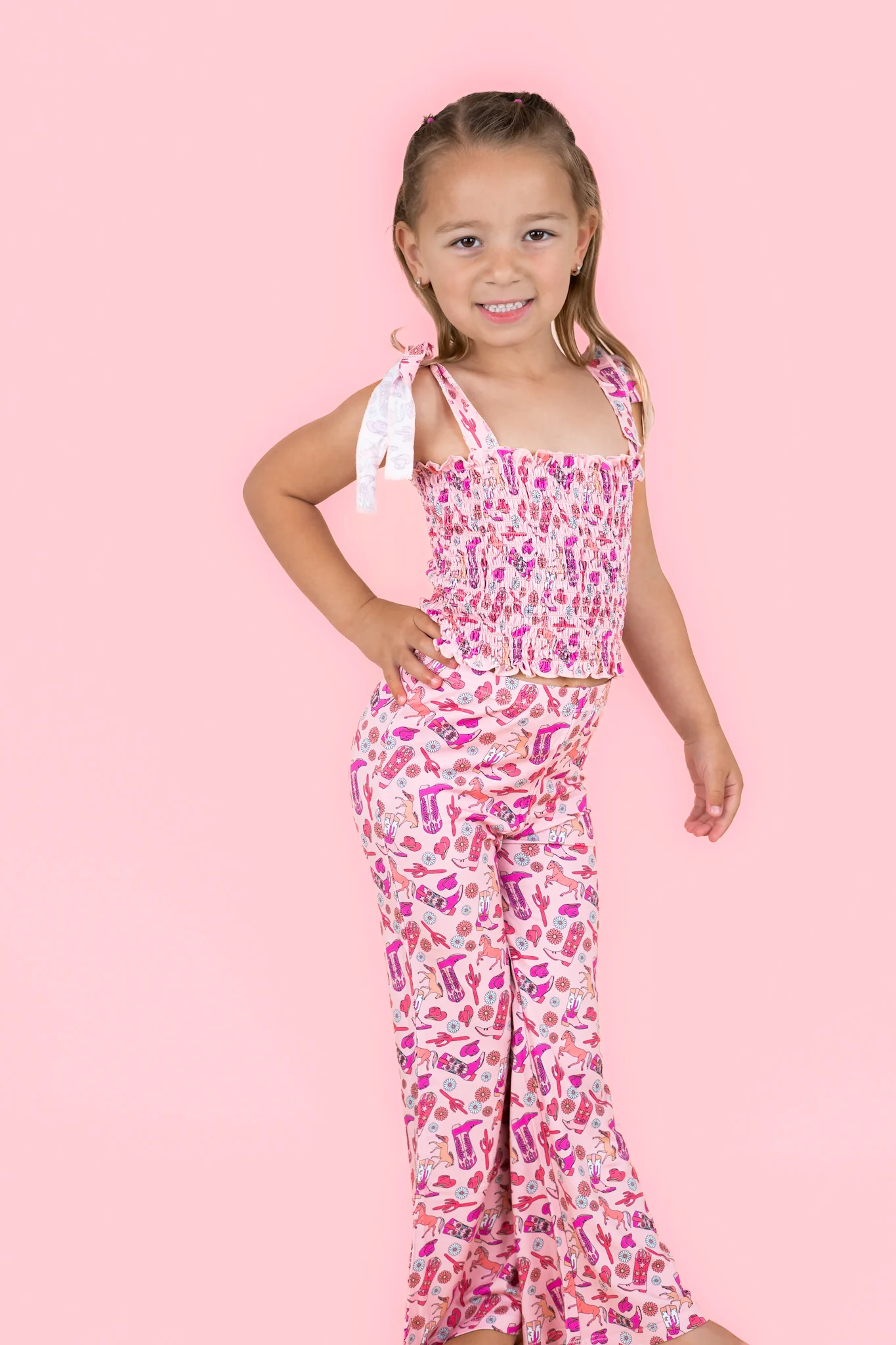 STAY WILD COWGIRL DREAM SMOCKED FLARE SET - Image 5