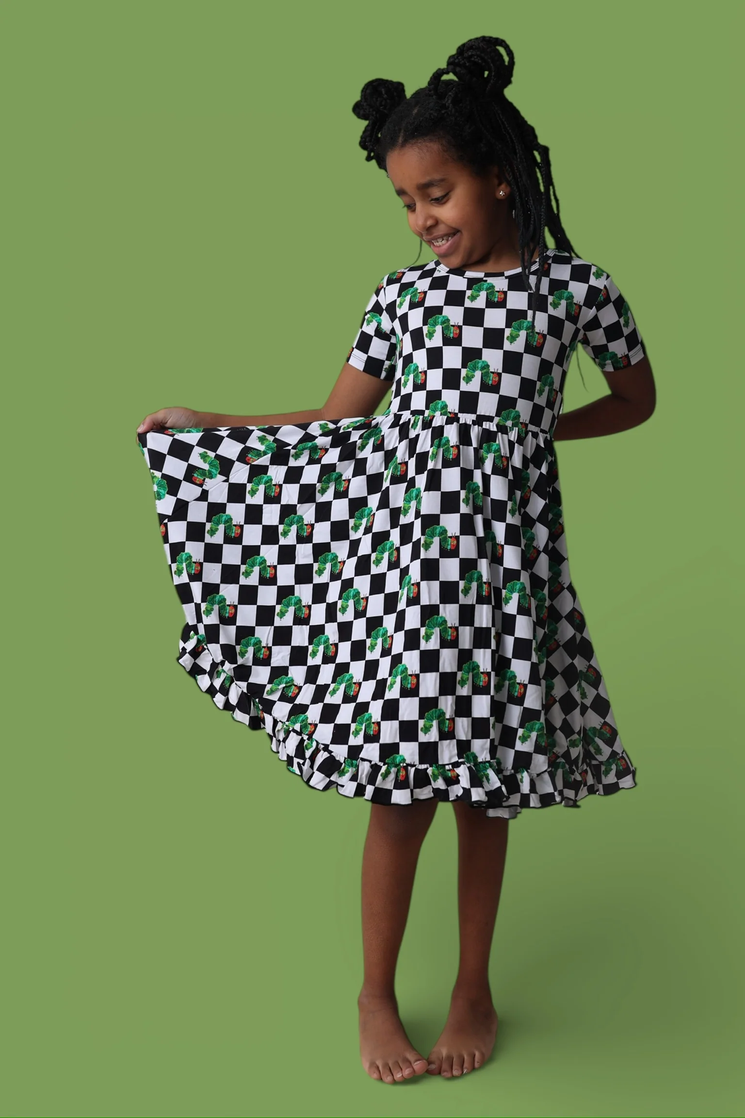 CATERPILLAR CHECK DREAM RUFFLE DRESS - Image 6