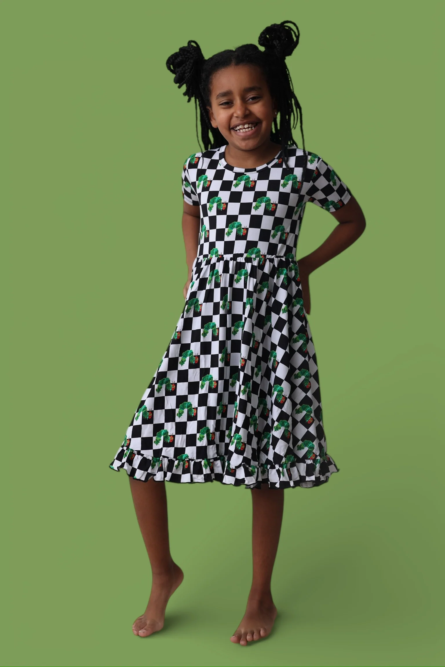 CATERPILLAR CHECK DREAM RUFFLE DRESS - Image 7