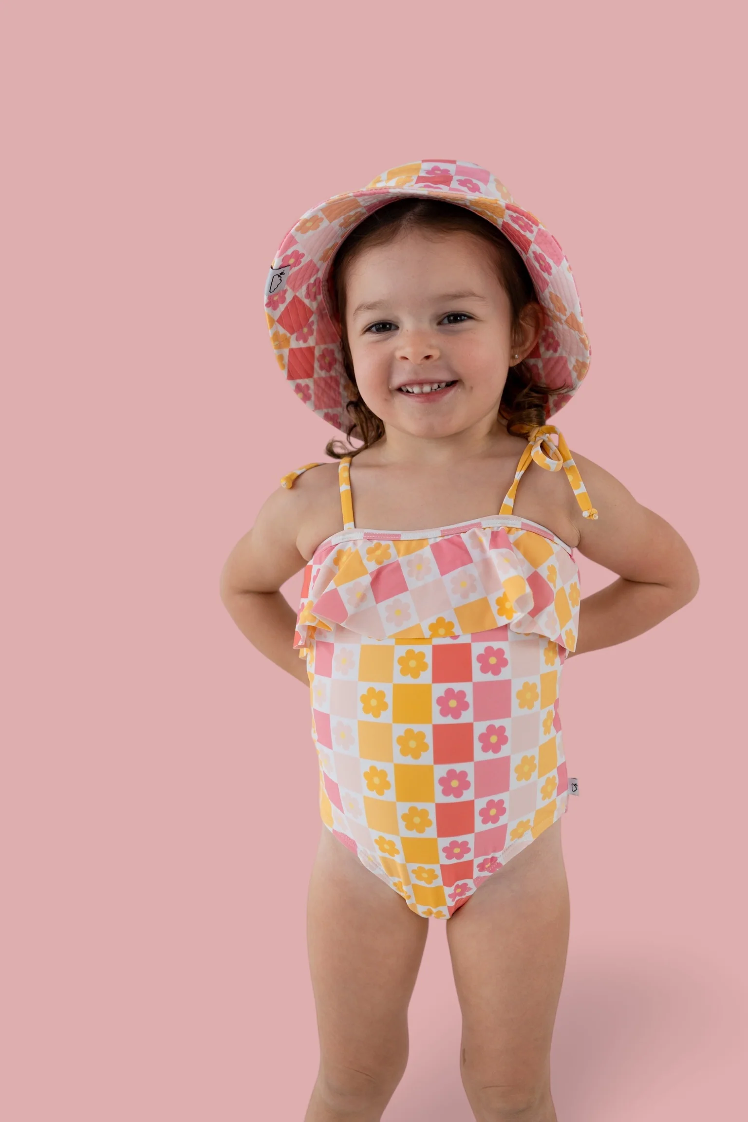 SUMMER SUNSET CHECKERS DREAM ONE PIECE SWIM SUIT - Image 12
