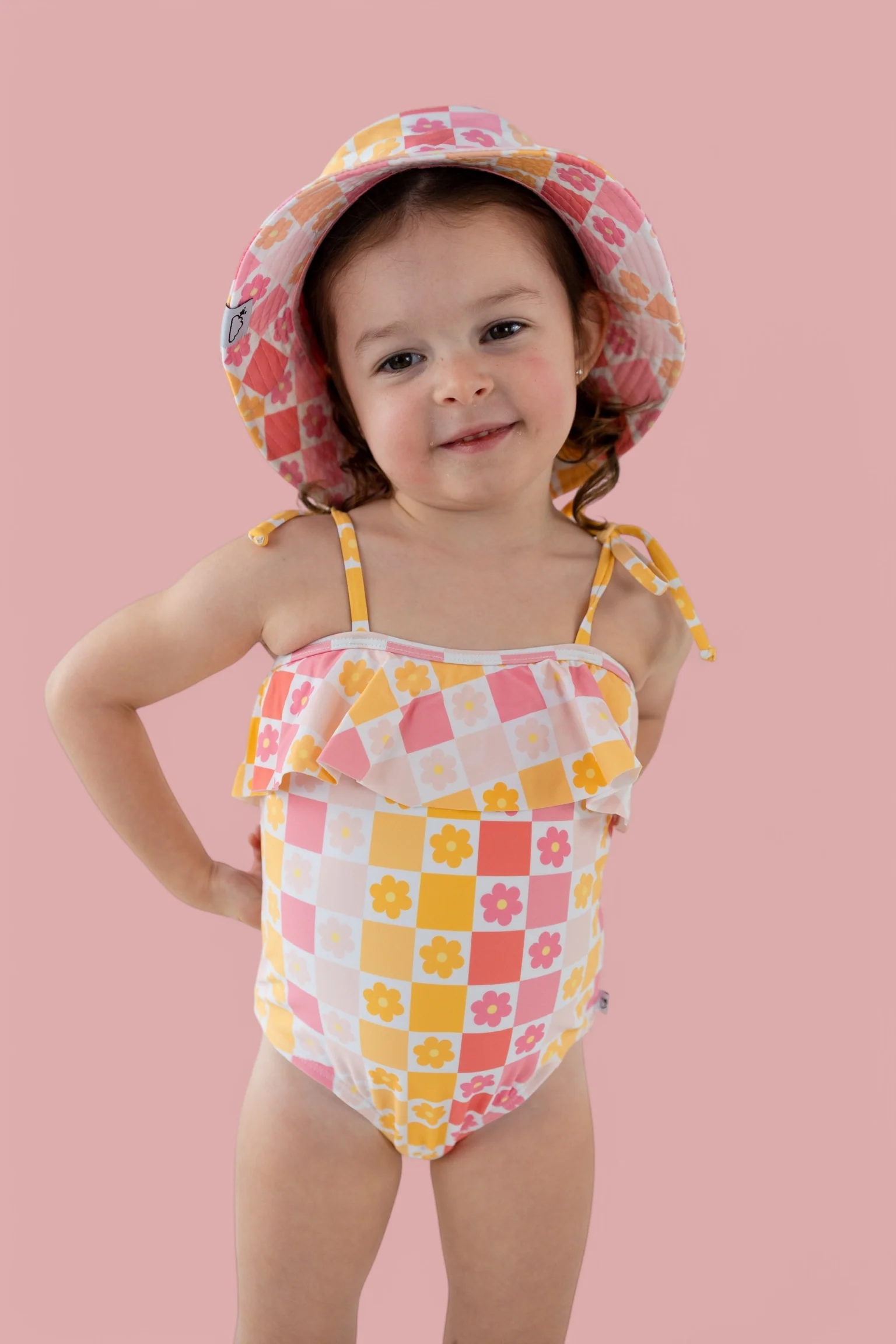 SUMMER SUNSET CHECKERS DREAM ONE PIECE SWIM SUIT - Image 13