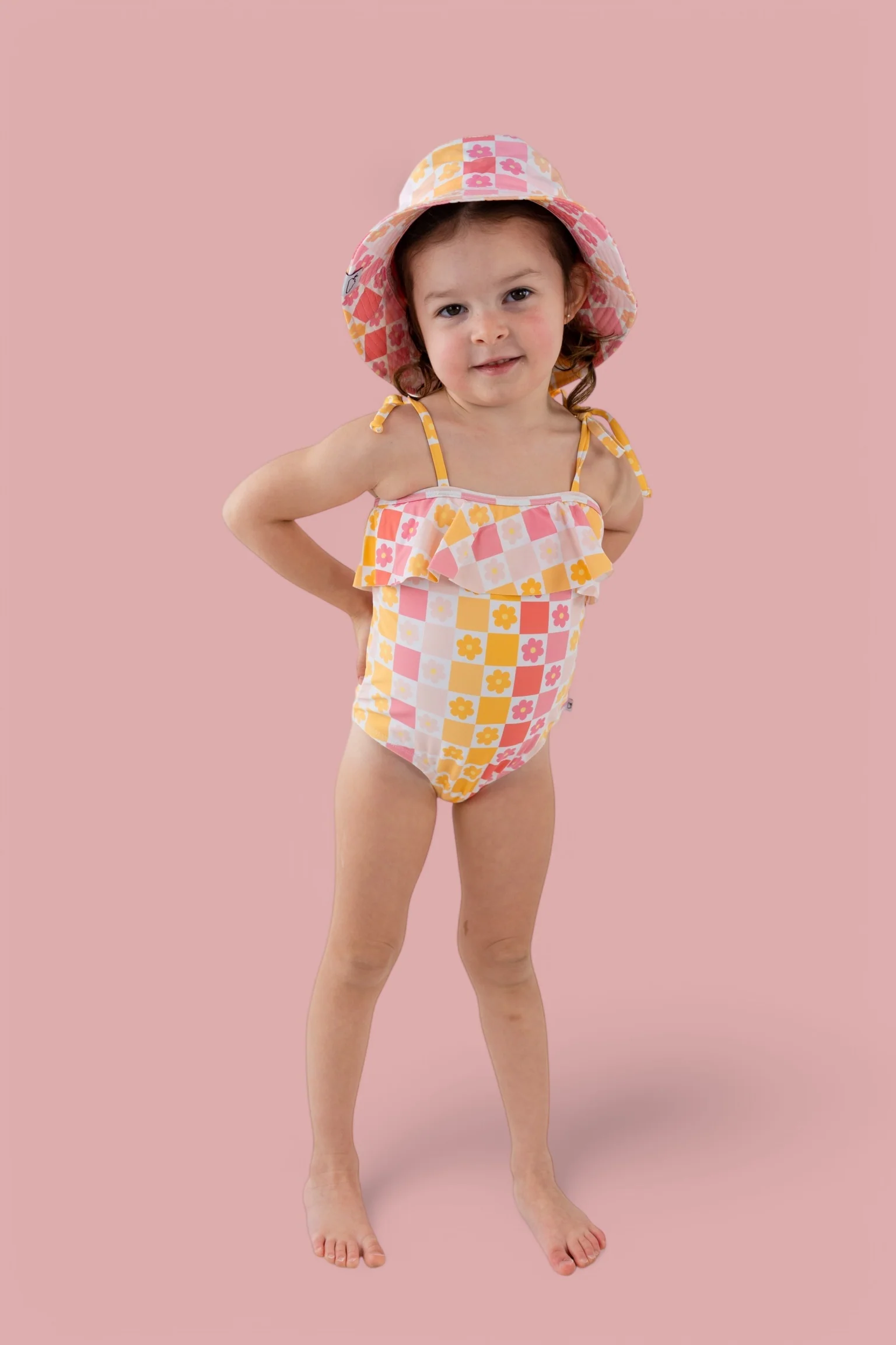 SUMMER SUNSET CHECKERS DREAM ONE PIECE SWIM SUIT - Image 14