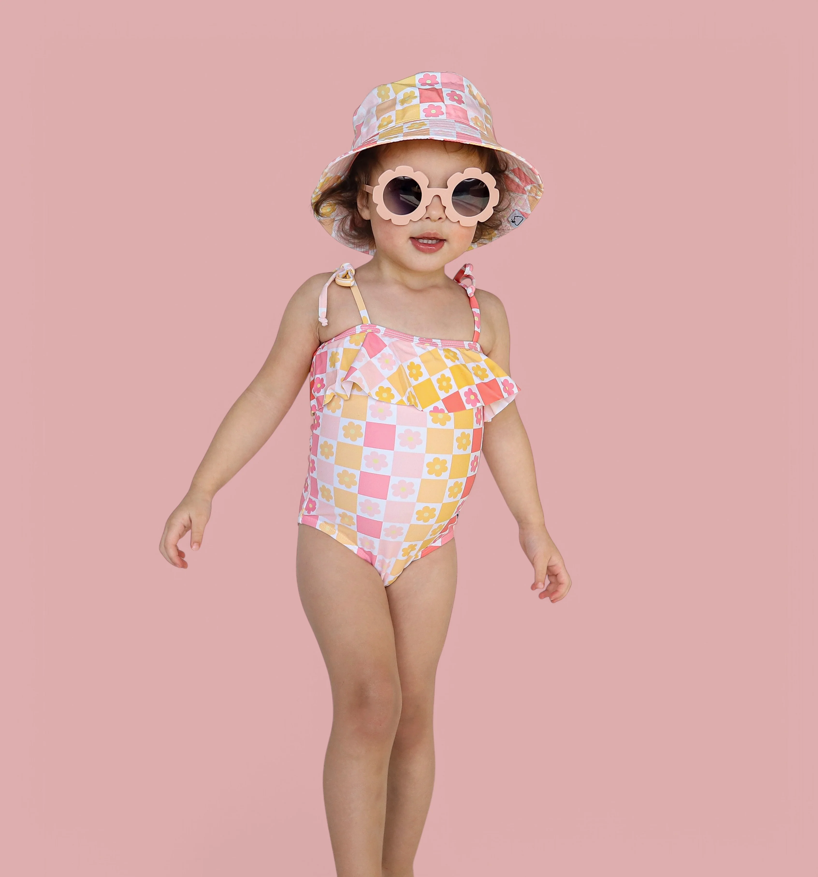SUMMER SUNSET CHECKERS DREAM ONE PIECE SWIM SUIT - Image 16