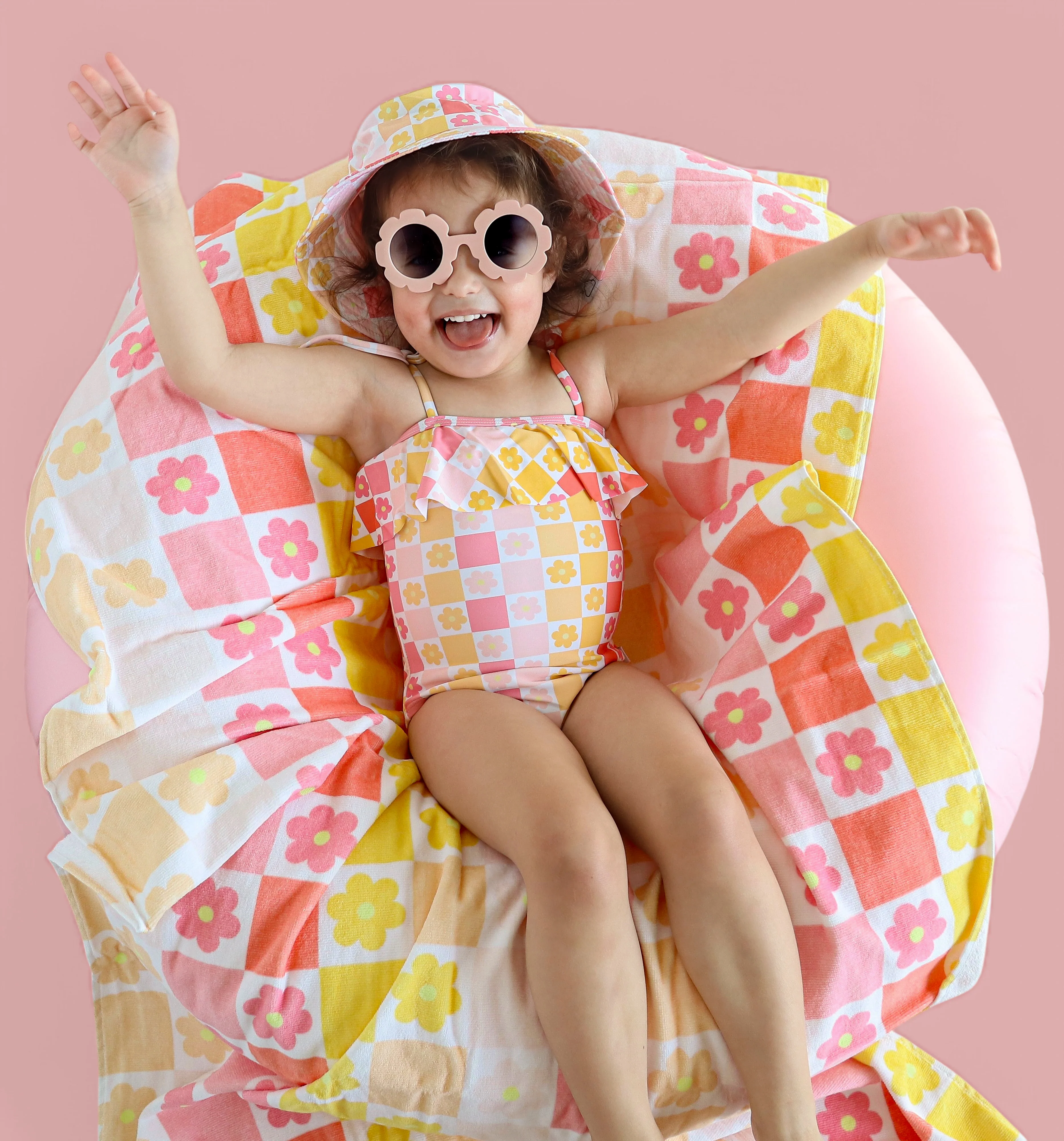 SUMMER SUNSET CHECKERS DREAM ONE PIECE SWIM SUIT - Image 18